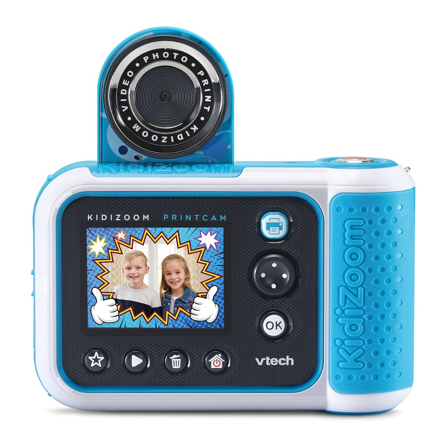 VTech KidiZoom PrintCam, Blue – Instant Photo Printing for Kids, Selfies & 110+ Templates