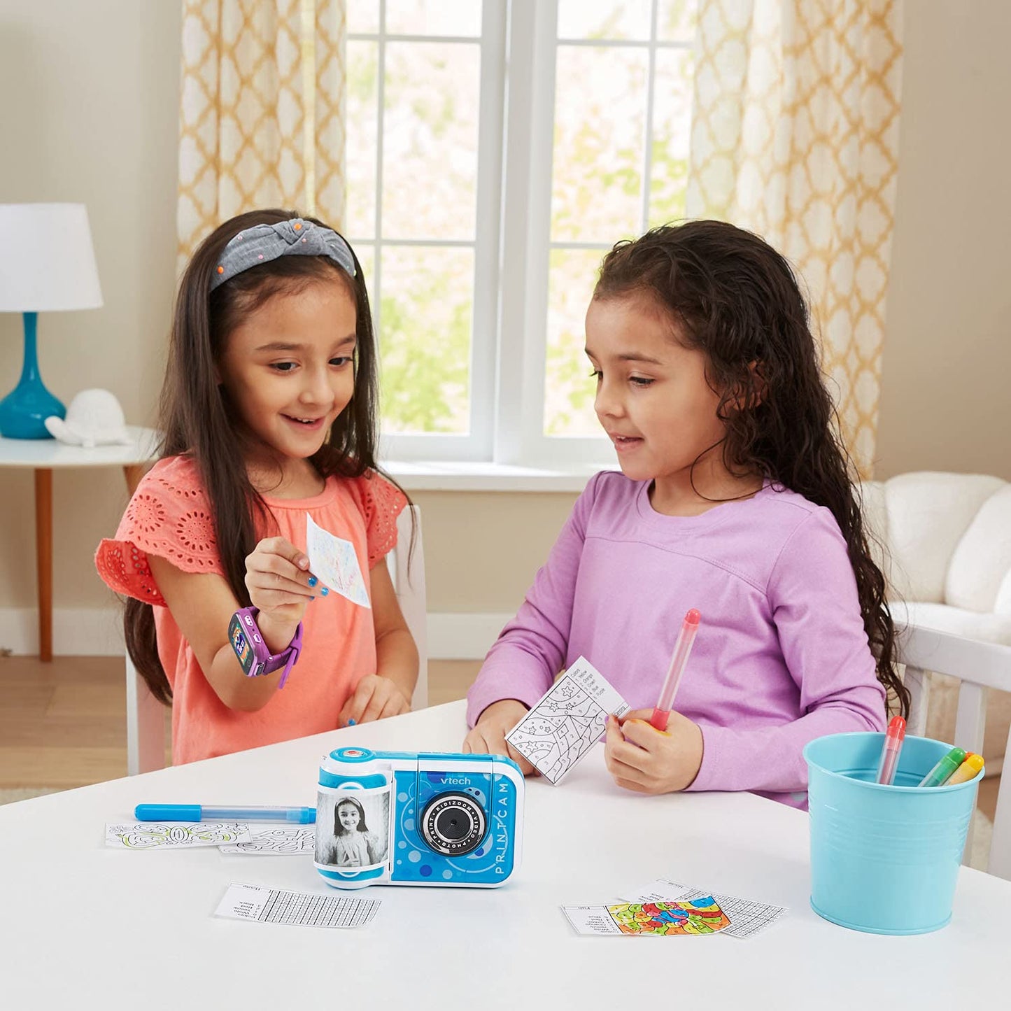 VTech KidiZoom PrintCam, Blue – Instant Photo Printing for Kids, Selfies & 110+ Templates