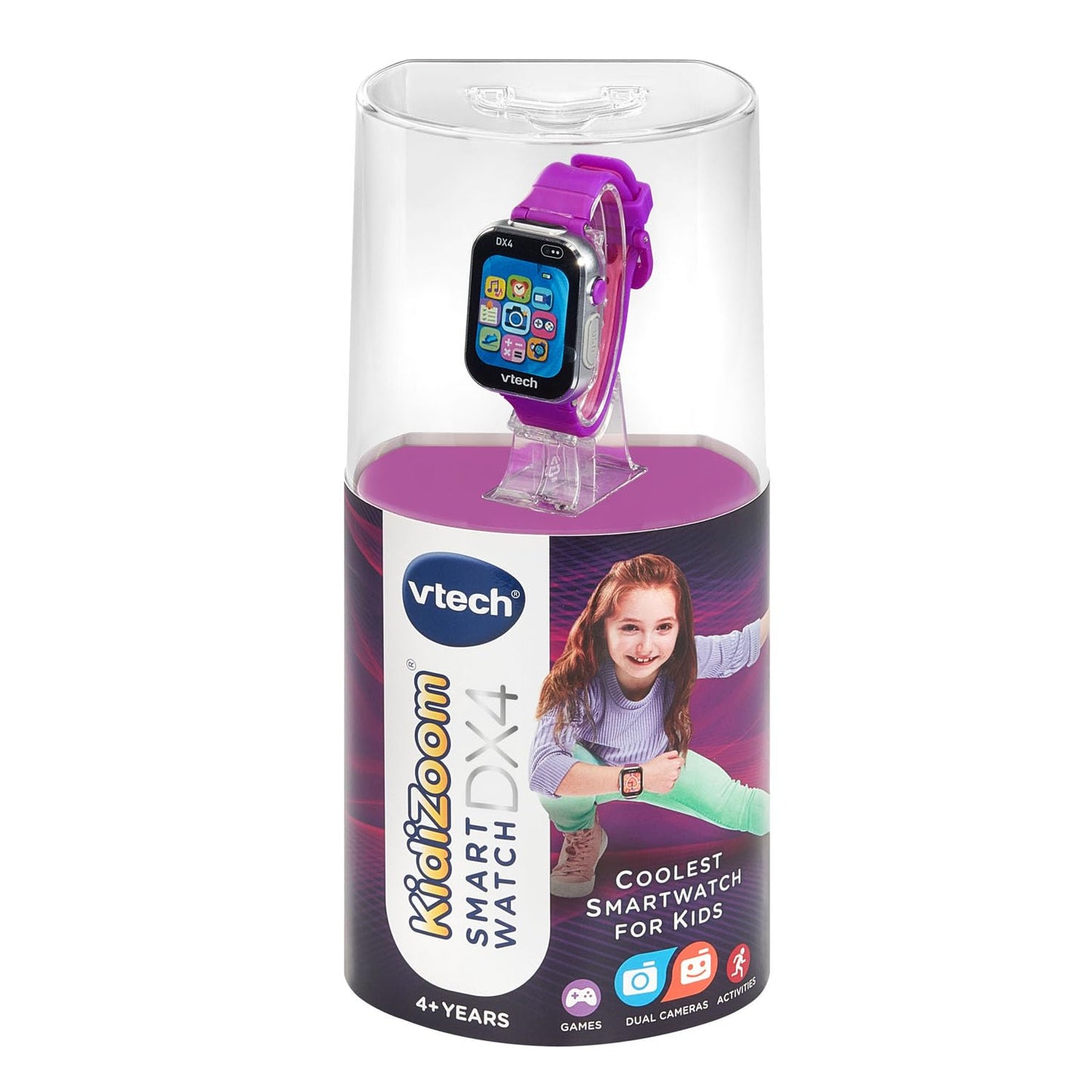 VTech KidiZoom Smartwatch DX4 – Purple, Dual Cameras & 50+ Clock Faces