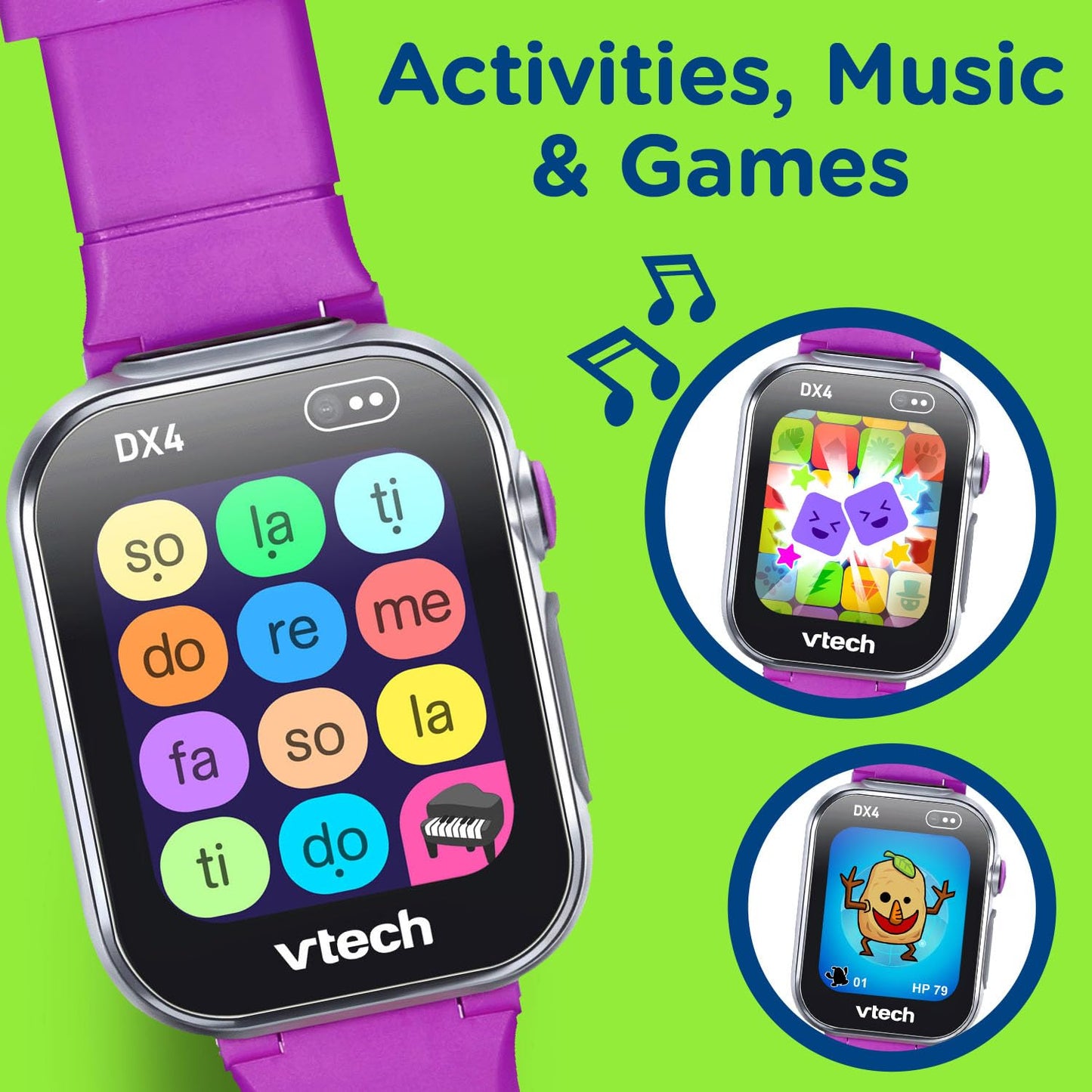 VTech KidiZoom Smartwatch DX4 – Purple, Dual Cameras & 50+ Clock Faces