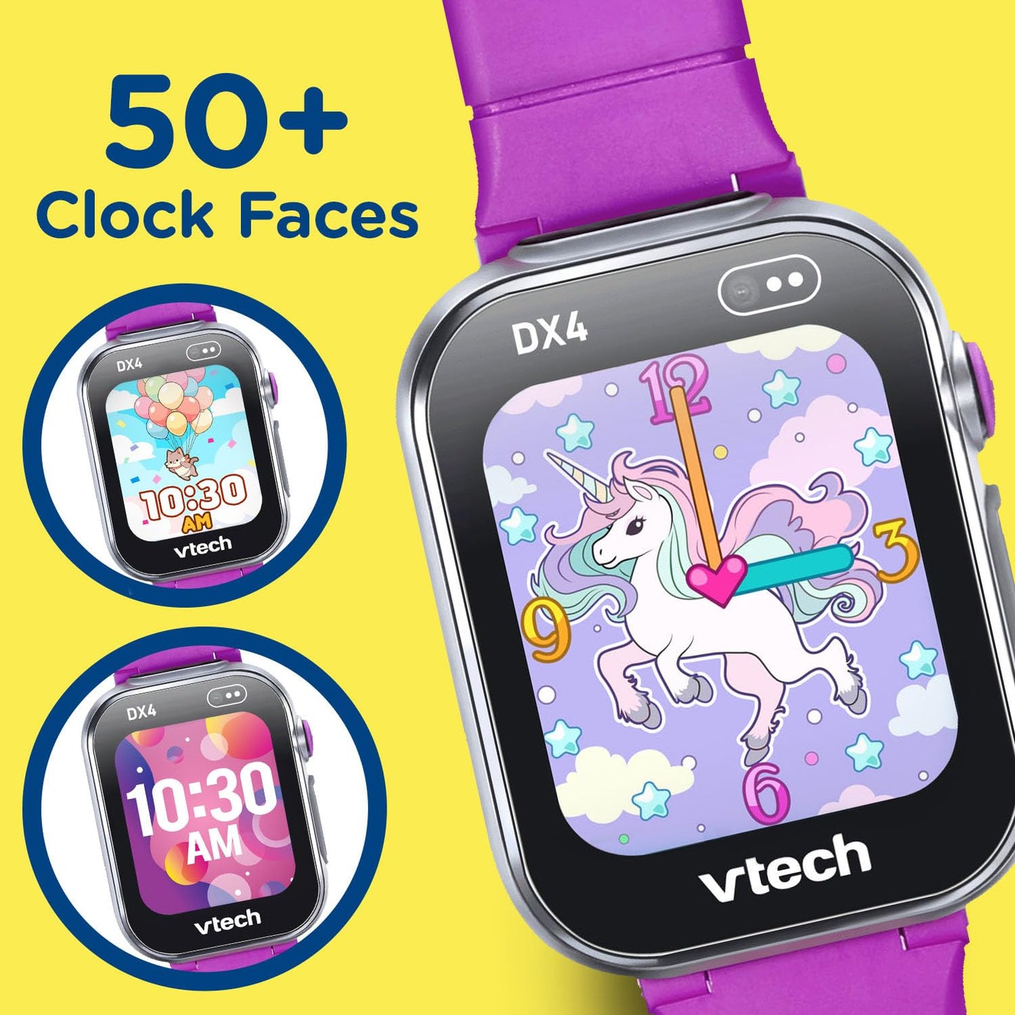 VTech KidiZoom Smartwatch DX4 – Purple, Dual Cameras & 50+ Clock Faces