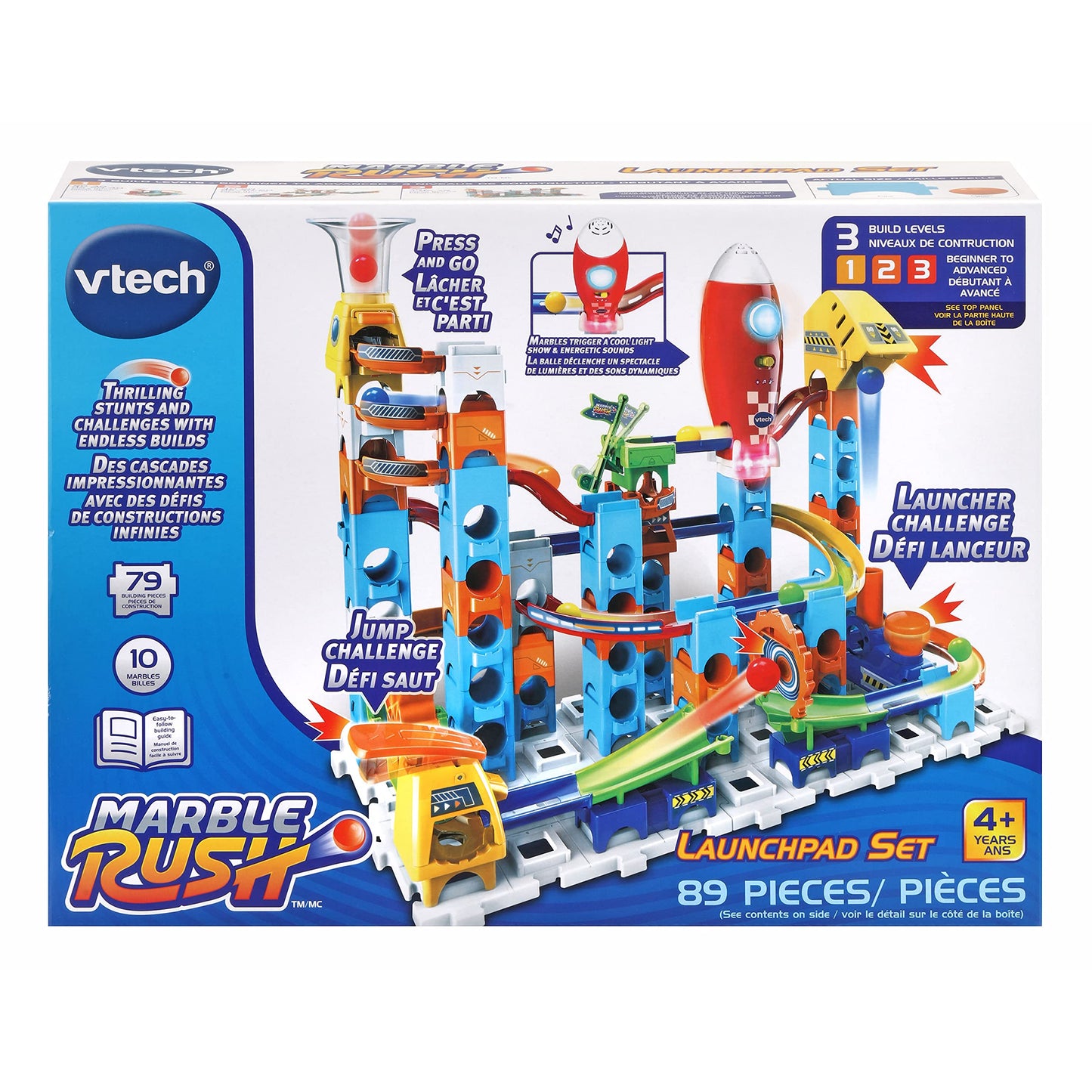 VTech Marble Rush Launchpad Set – 89-Piece Marble Run & STEM Building Kit | Ages 4+