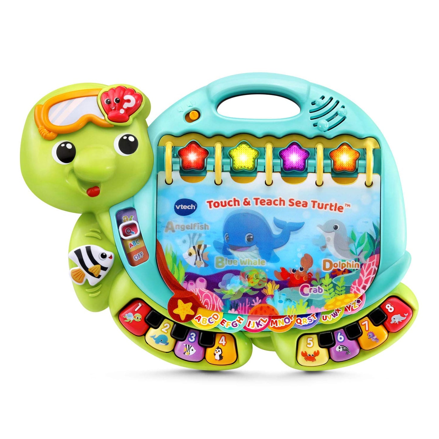 VTech Touch and Teach Sea Turtle Interactive Learning Book, Green – Early Language & Math Toy