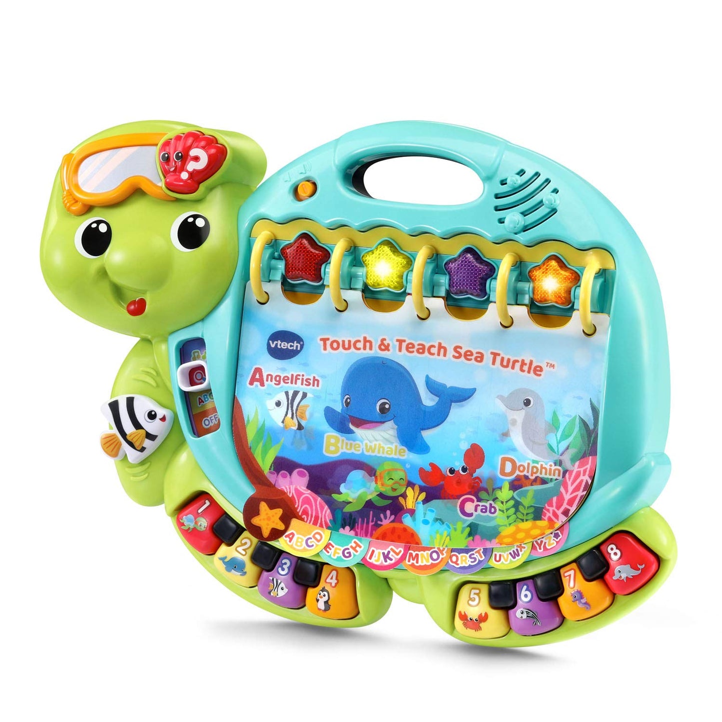 VTech Touch and Teach Sea Turtle Interactive Learning Book, Green – Early Language & Math Toy