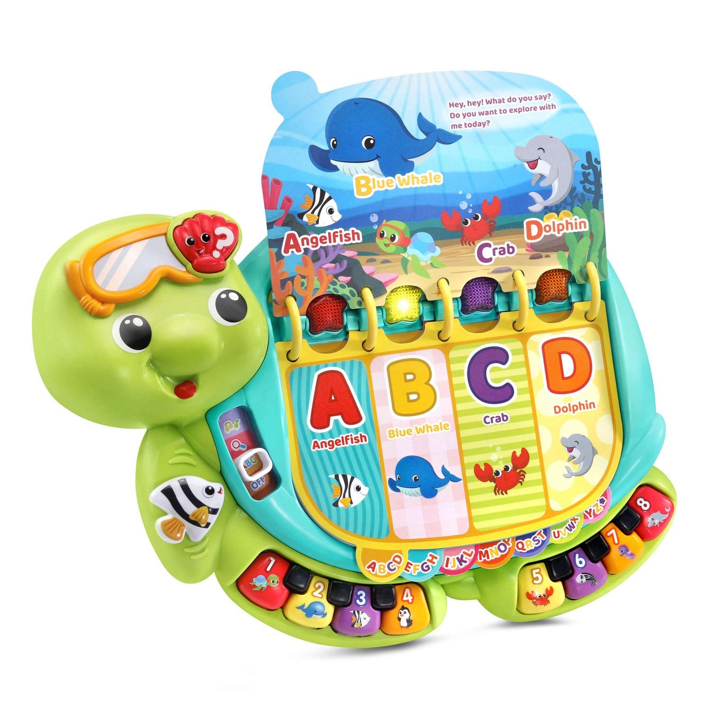 VTech Touch and Teach Sea Turtle Interactive Learning Book, Green – Early Language & Math Toy