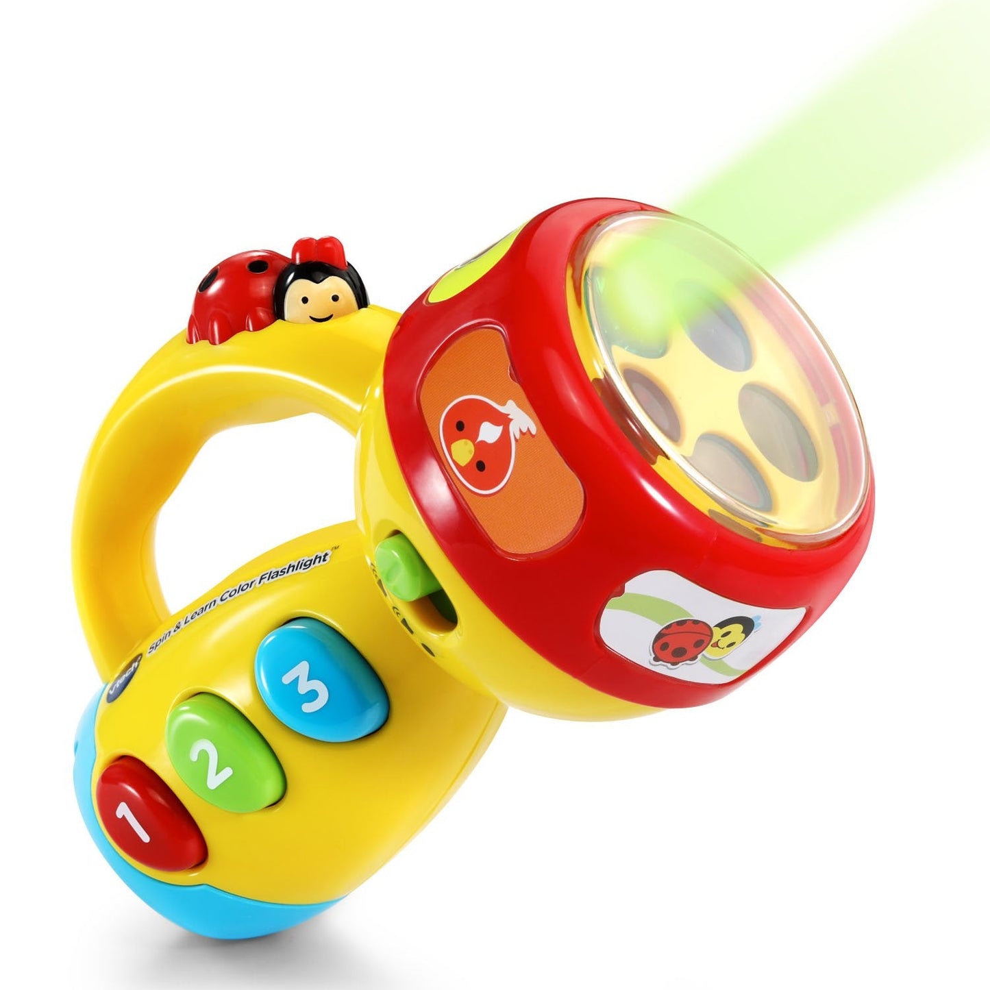 VTech Spin and Learn Color Flashlight – Colorful Lights, Animal Sounds & Numbers for Toddlers