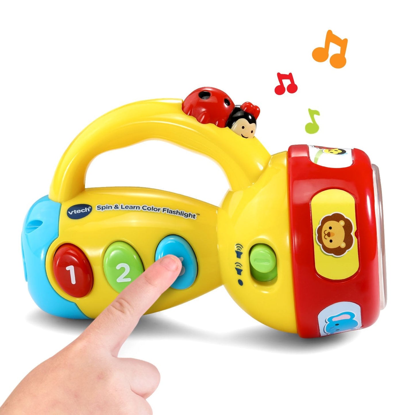 VTech Spin and Learn Color Flashlight – Colorful Lights, Animal Sounds & Numbers for Toddlers