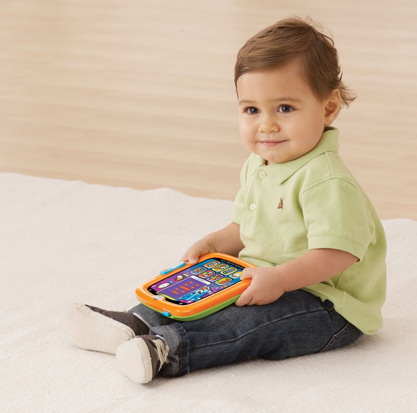 VTech Light-Up Baby Touch Tablet – Orange | Letters, Shapes & More for Toddlers