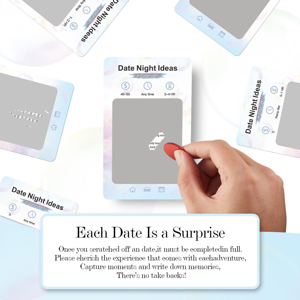VUNCESSIN 40 Date Night Scratch-Off Cards for Couples – Adventurous Gifts for Him, Her, Weddings & More