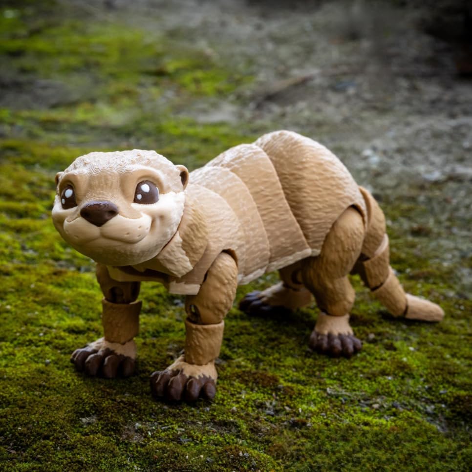 VUNDO Ollie the Otter — 3D Printed, Fully Articulated Fidget Toy (6-Inch, Brown)
