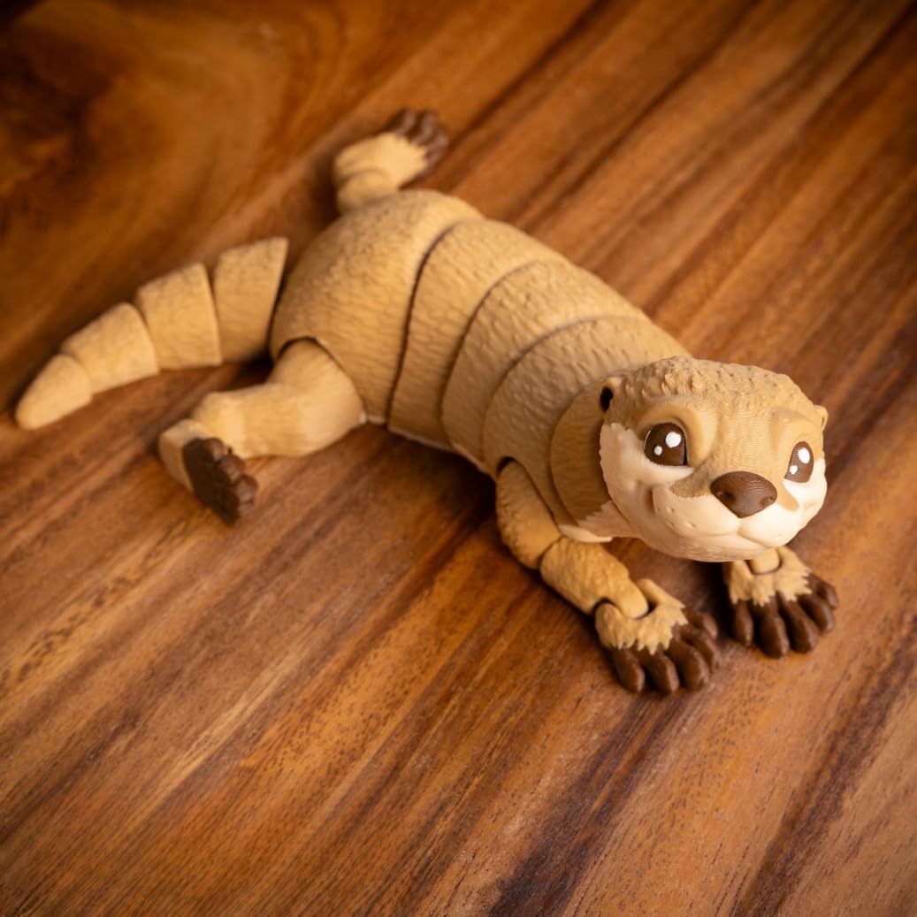 VUNDO Ollie the Otter — 3D Printed, Fully Articulated Fidget Toy (6-Inch, Brown)