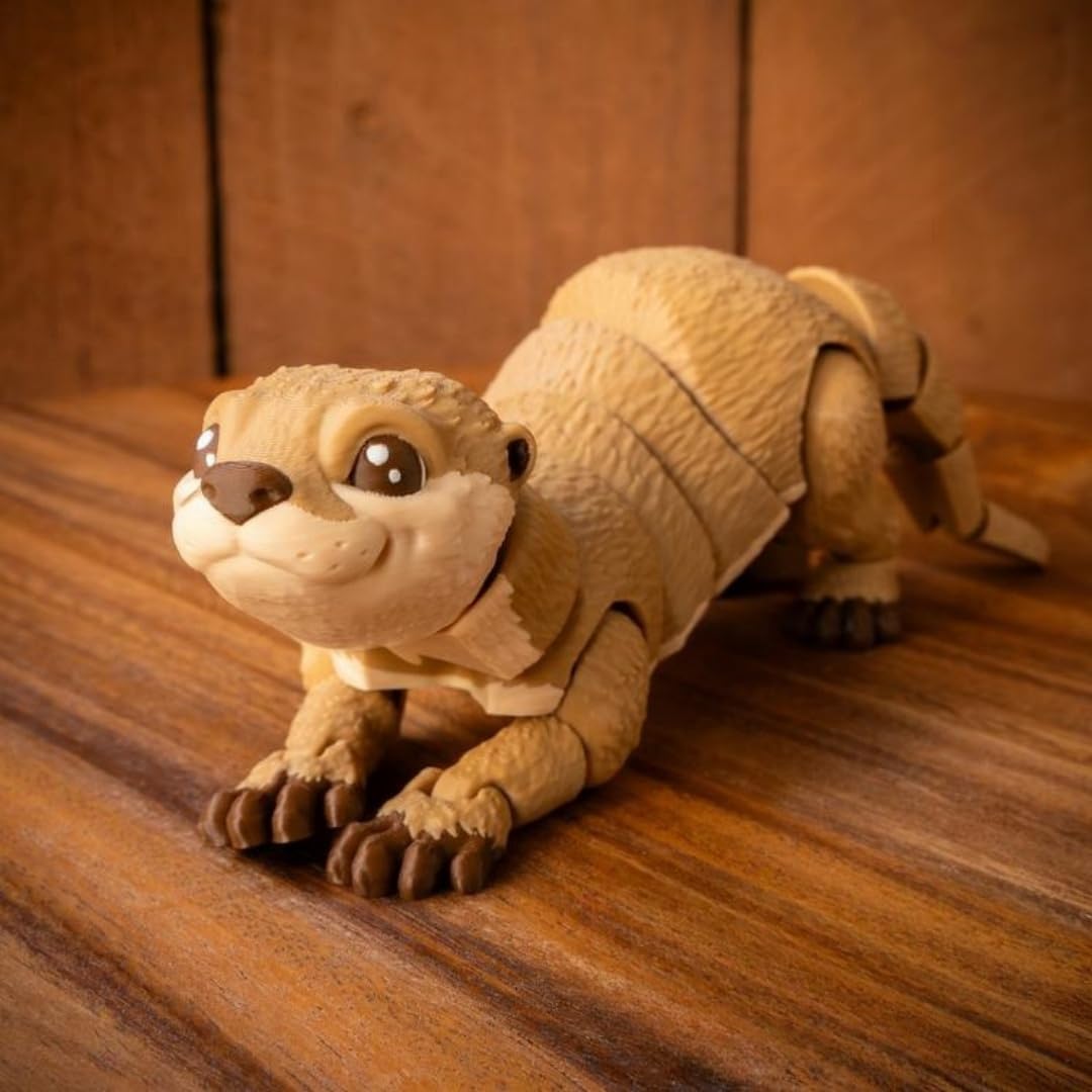 VUNDO Ollie the Otter — 3D Printed, Fully Articulated Fidget Toy (6-Inch, Brown)