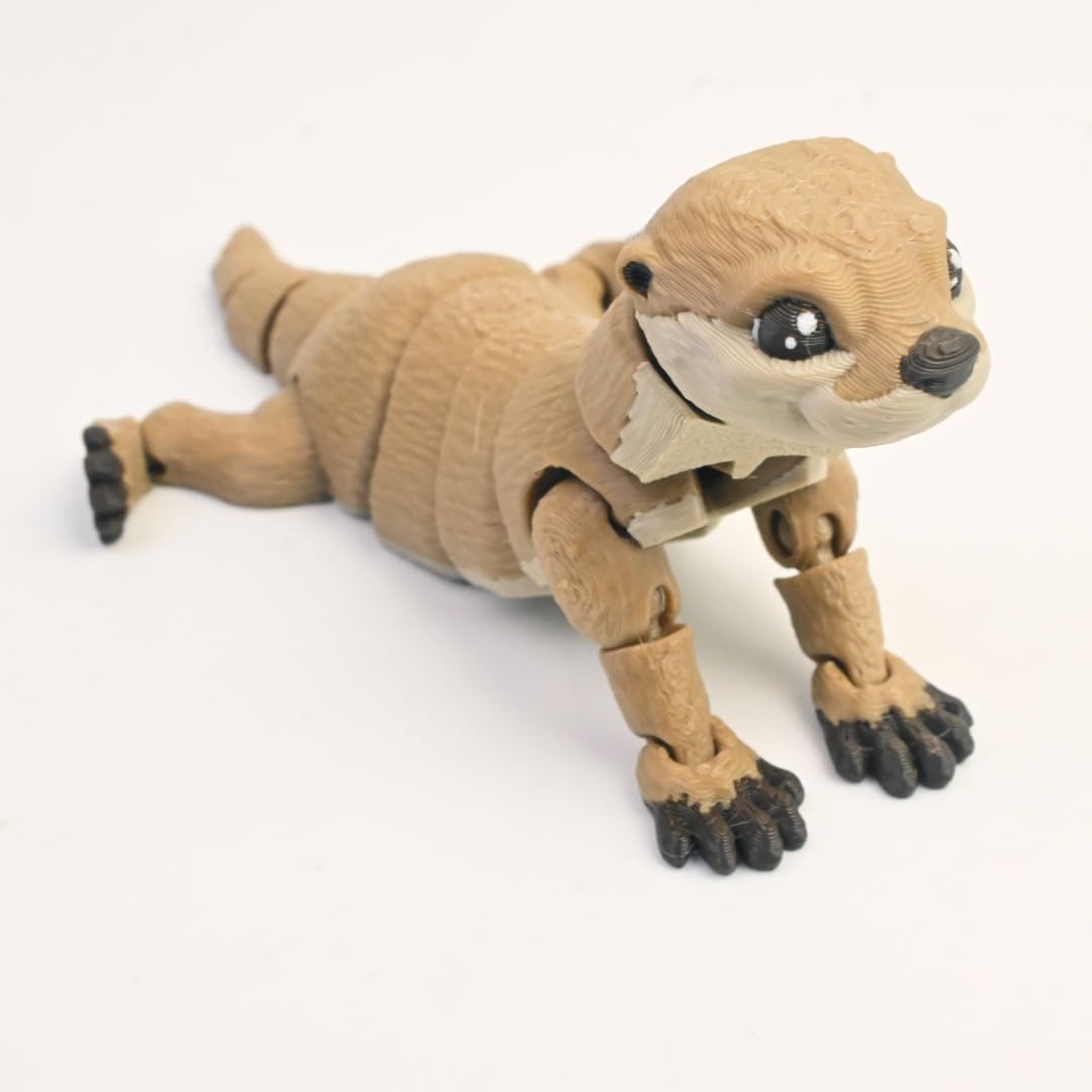 VUNDO Ollie the Otter — 3D Printed, Fully Articulated Fidget Toy (6-Inch, Brown)