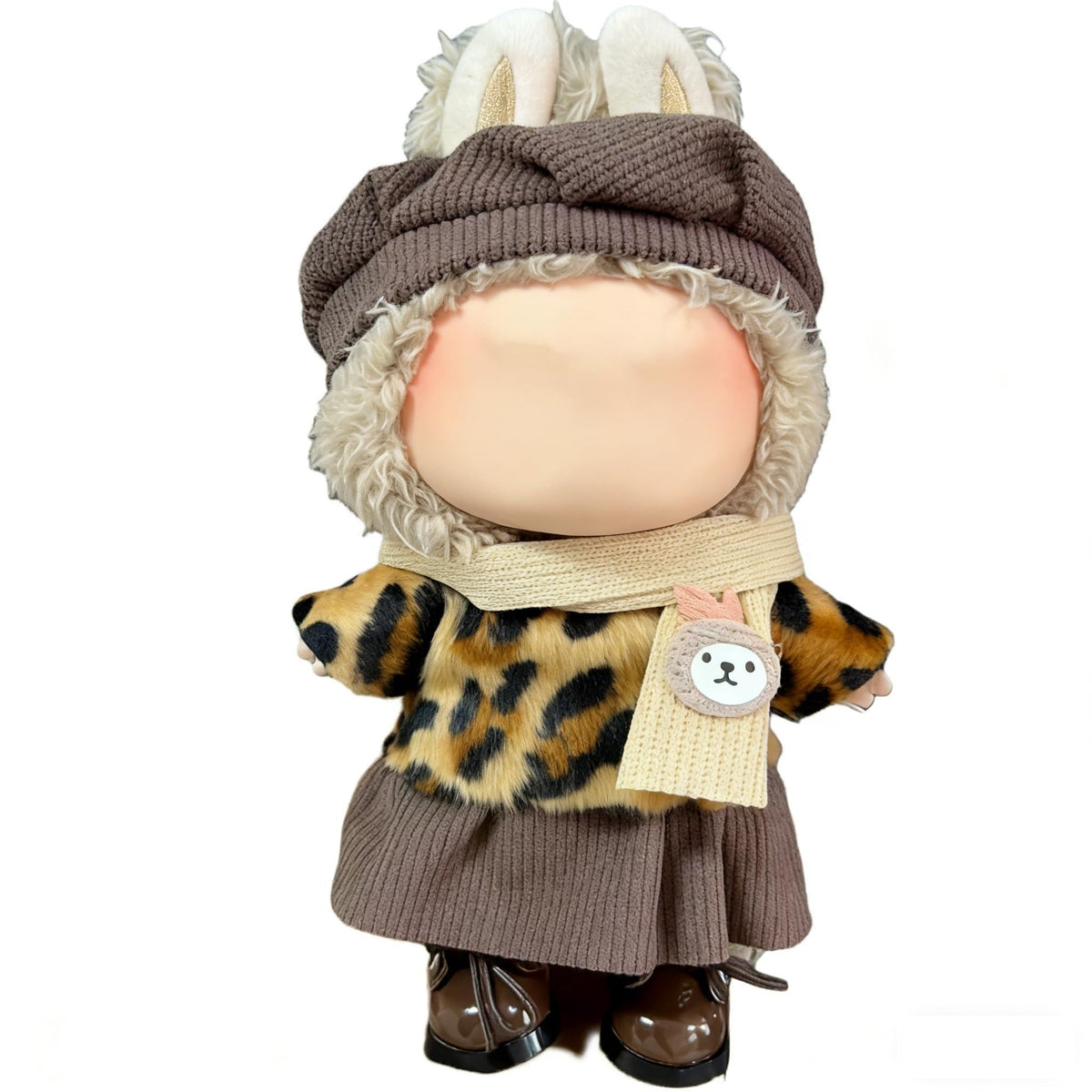 VVQUI 17cm Doll Clothes (NO Doll) – Premium Brown Kawaii Outfit Set with Accessories for 6.7-Inch Dolls
