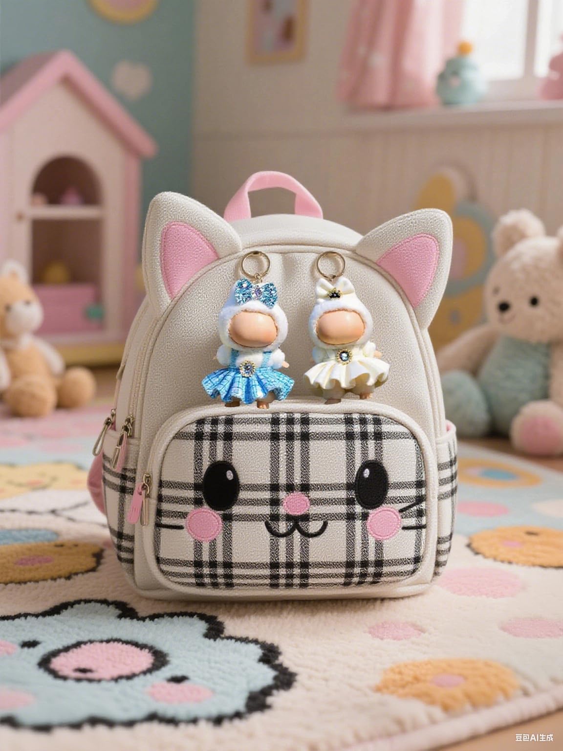 VVQUI 6-Pack 17cm Doll Clothes Set – Plaid Dresses & Hairpins for 17cm Dolls