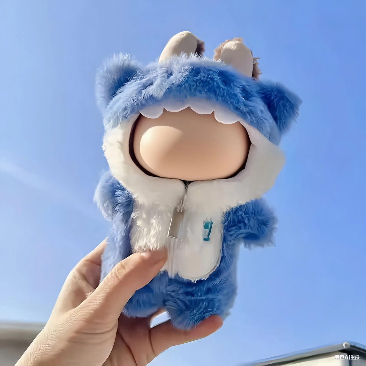 VVQUI 17cm Doll Clothes Set – Blue & Pink Shark Jumpsuits for 17cm Dolls
