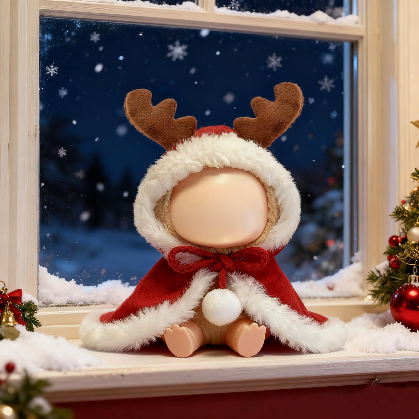VVQUI Christmas Doll Clothes for 17cm Dolls | One-Piece Festive Cloak Set