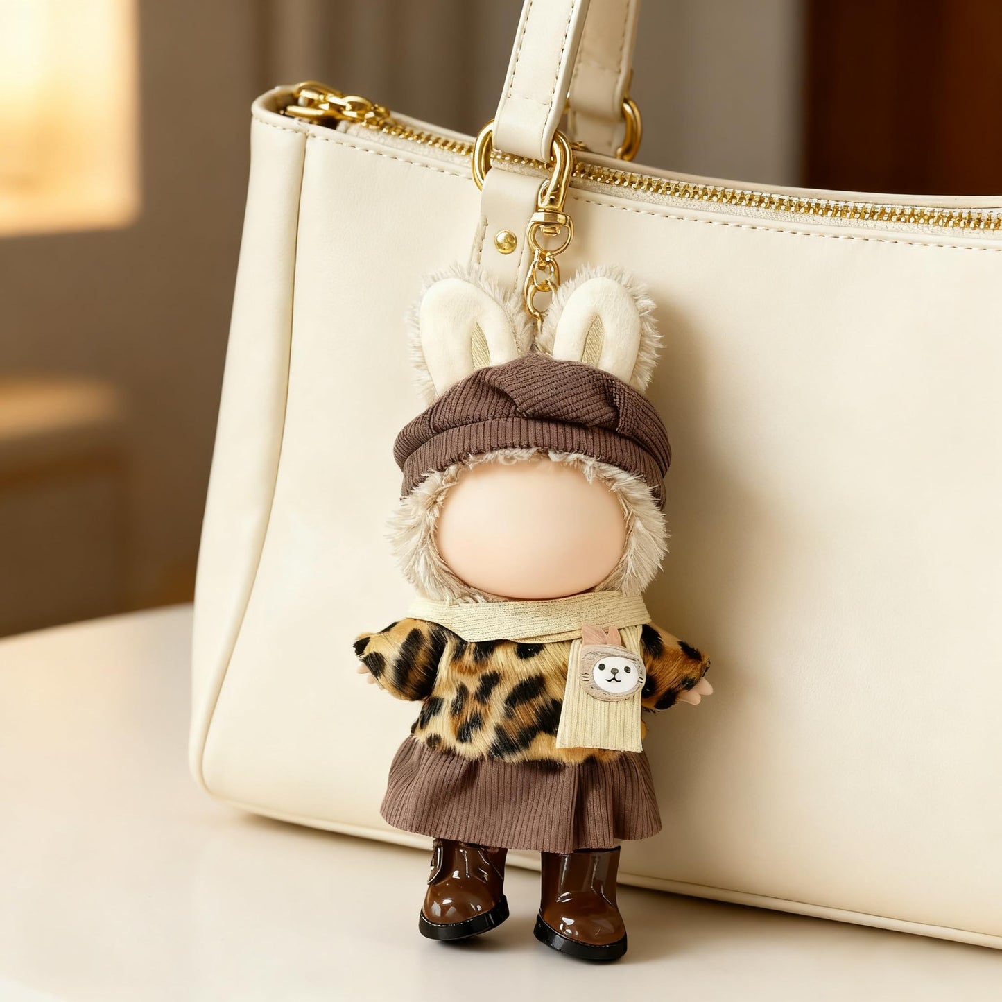 VVQUI 17cm Doll Clothes (NO Doll) – Premium Brown Kawaii Outfit Set with Accessories for 6.7-Inch Dolls