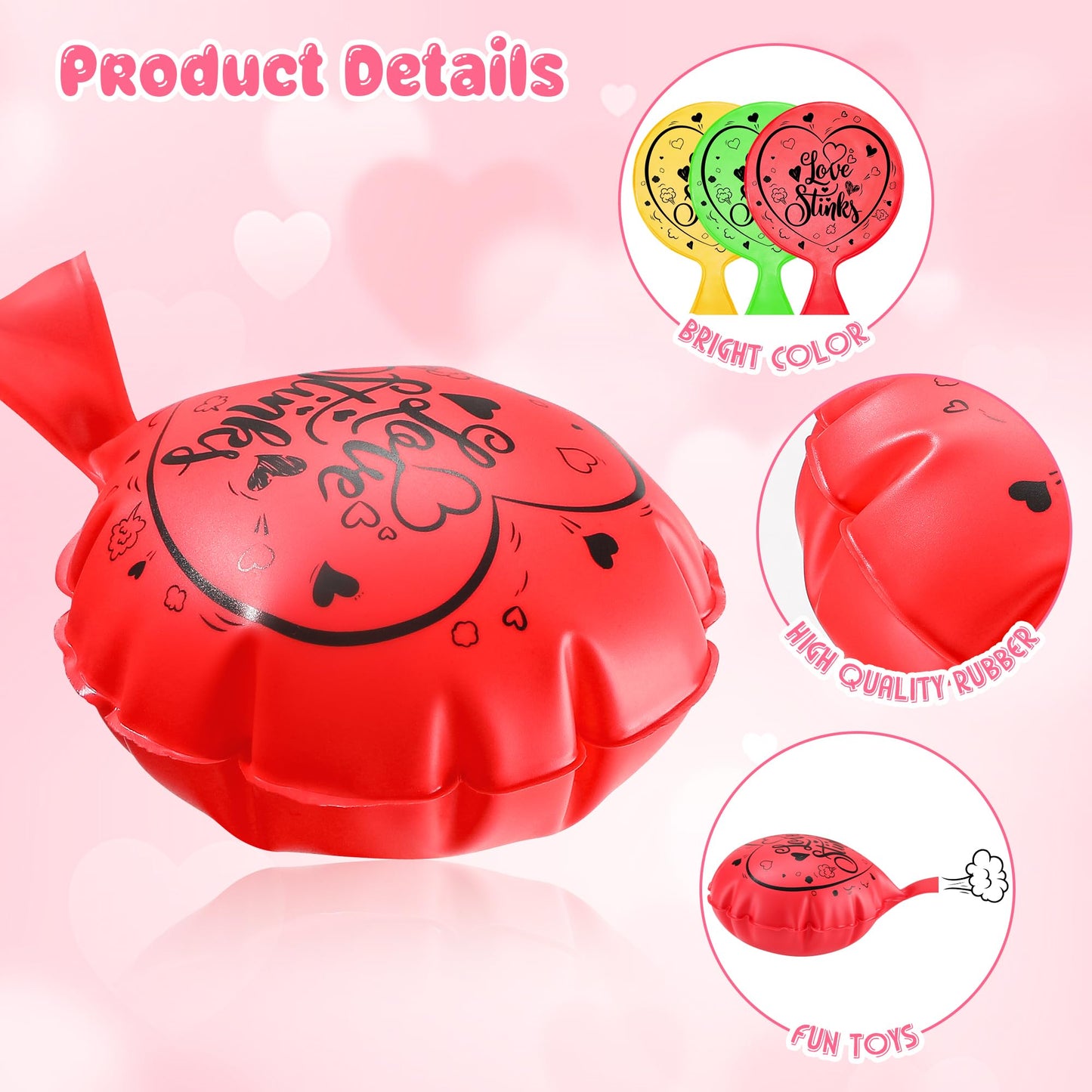 Vynium 12-Pack Valentine's Day Love Stinks Whoopie Cushions Card Set