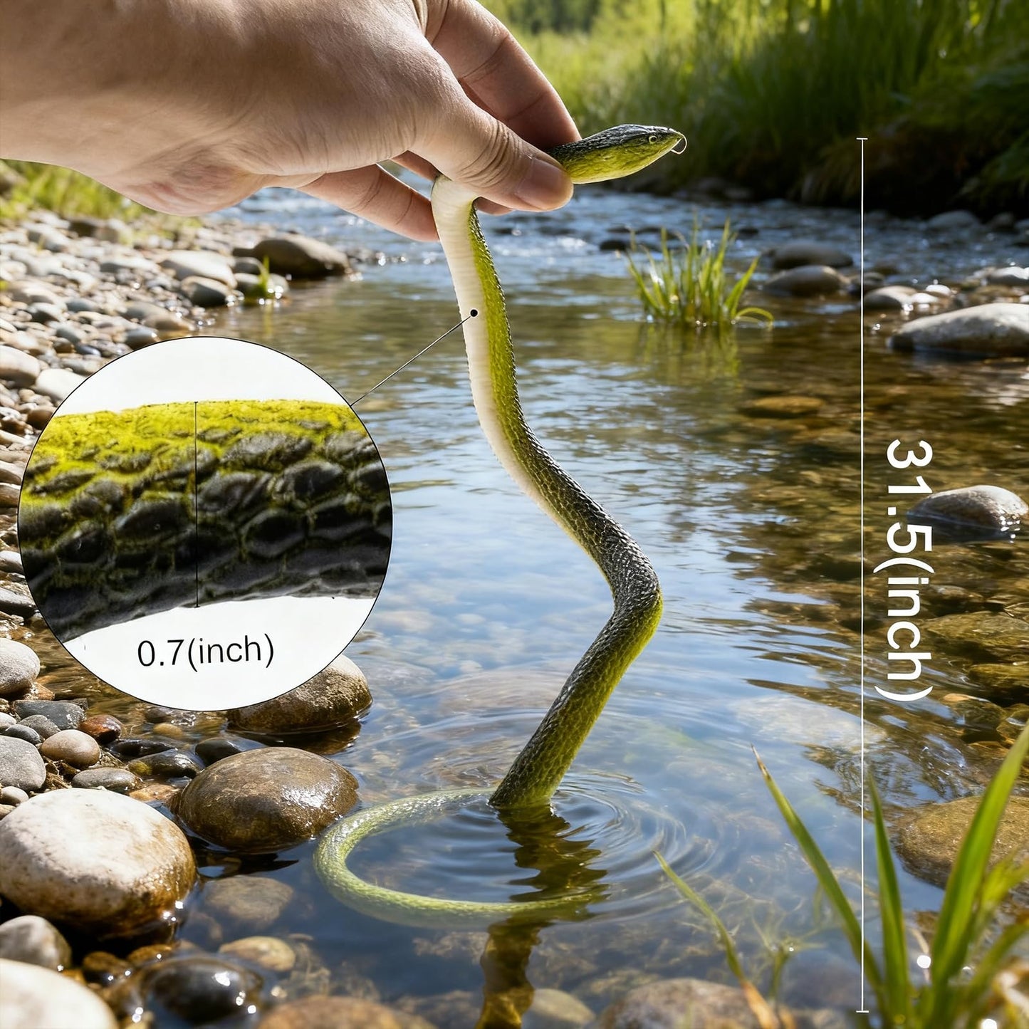 Vynorix Fake Snake Toy Set – 4 Realistic Soft Rubber Snakes for Garden Deterrence, Pranks & Parties