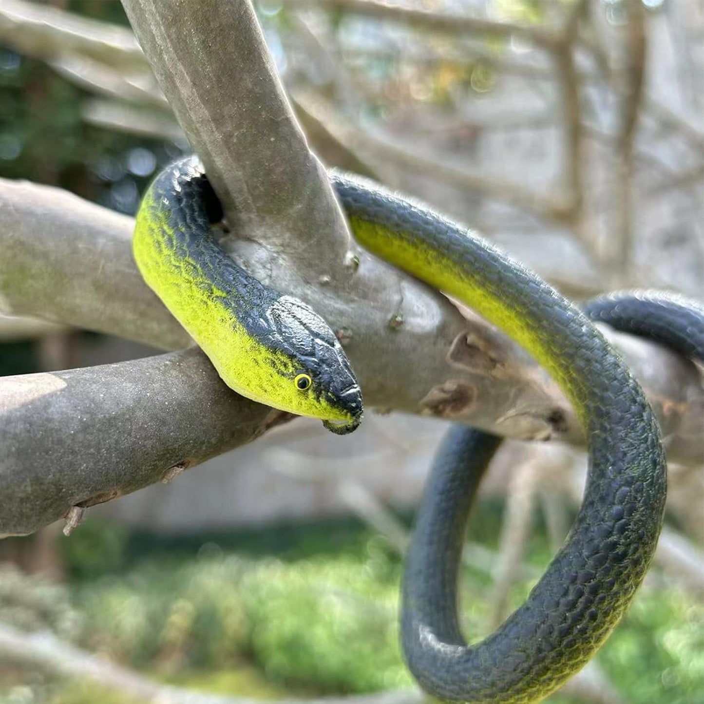 Vynorix Fake Snake Toy Set – 4 Realistic Soft Rubber Snakes for Garden Deterrence, Pranks & Parties