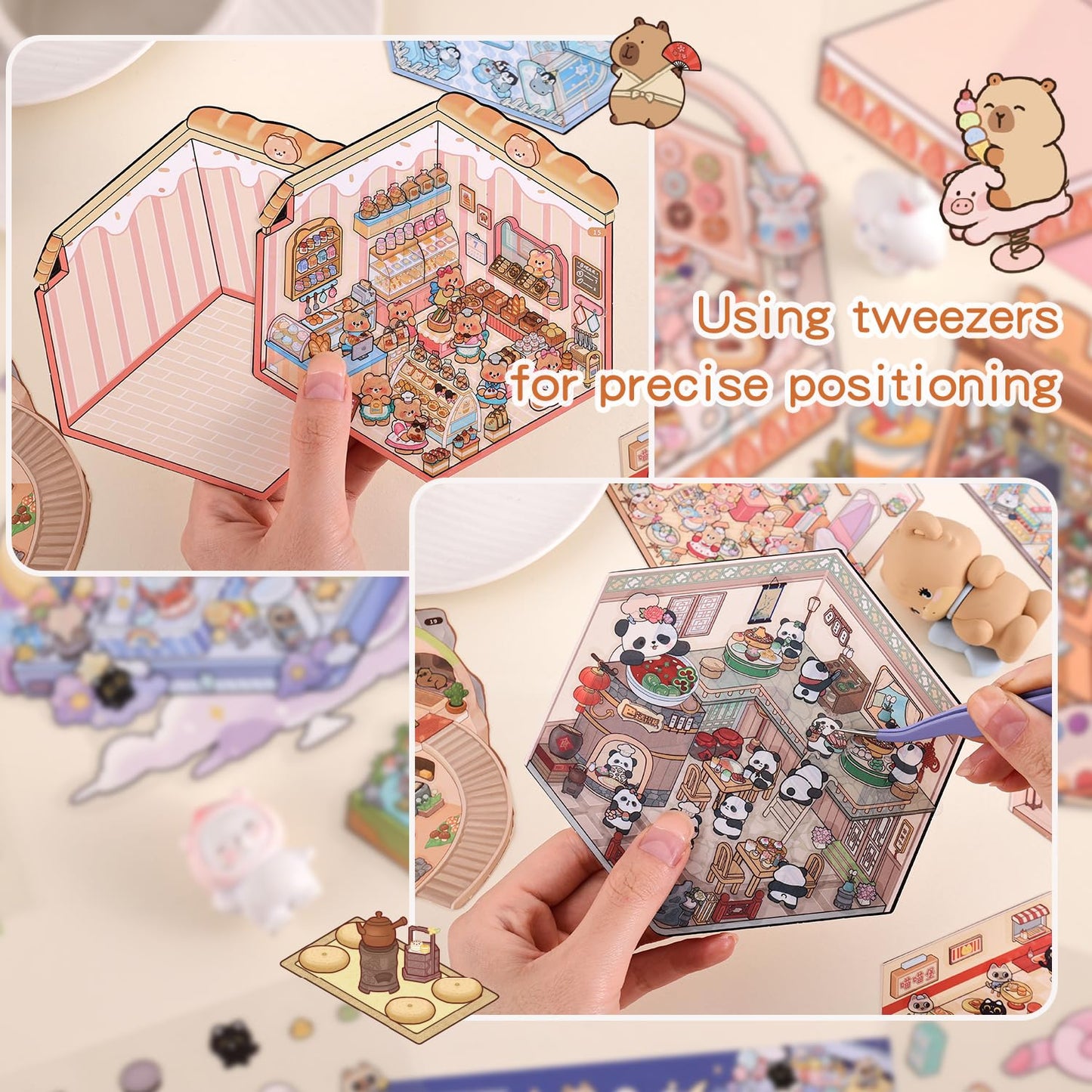 VYRANA Girls 3D Miniature Scene Stickers – 20 DIY 3D House Sticker Sets