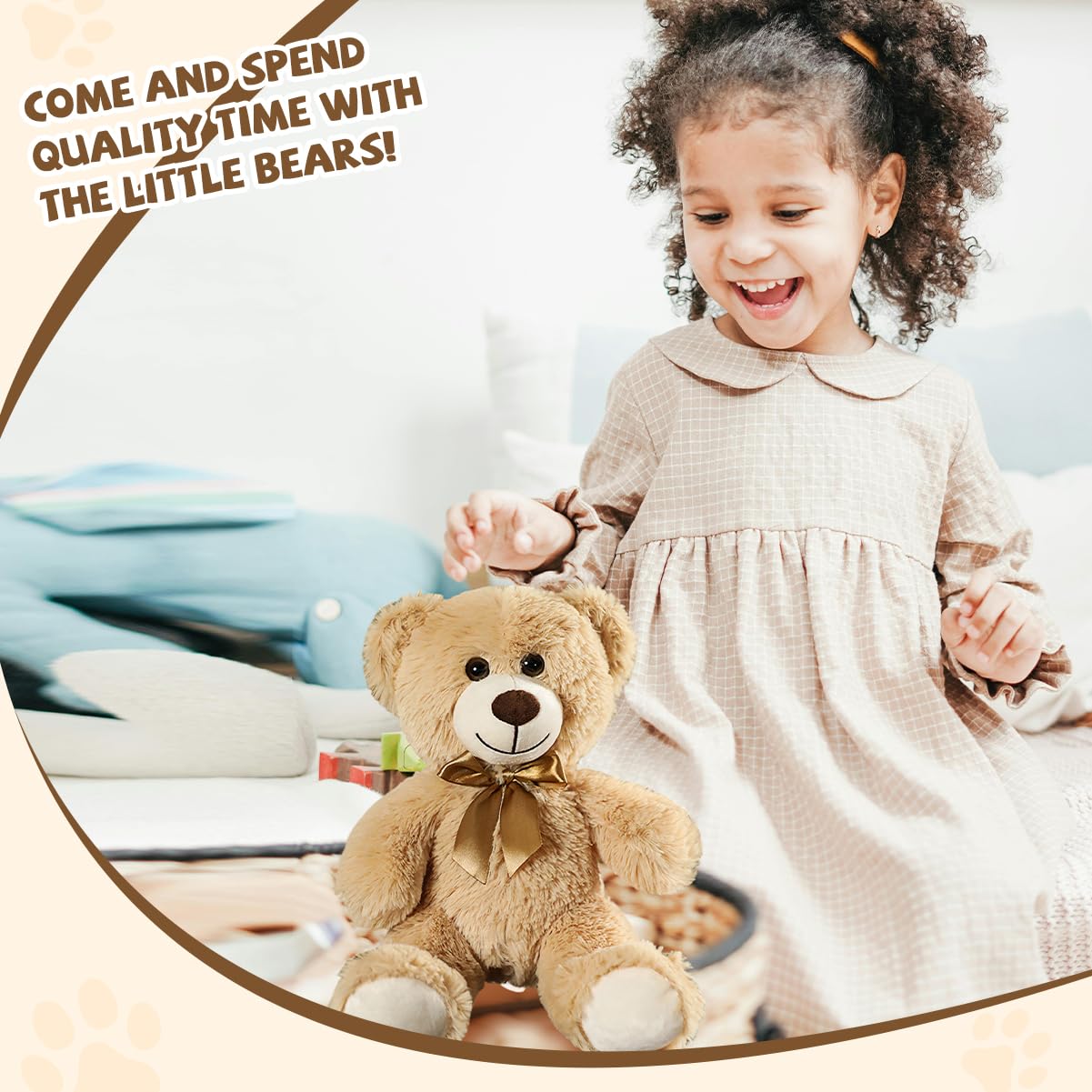 VYUSIT 3 Pcs Teddy Bears Bulk - 13.5in Soft Plush Bears in Light Brown | Cuddle-Worthy Gift Set