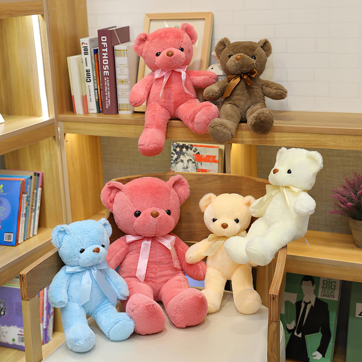 VYUSIT Blue Teddy Bear Plush – 12-Inch Cuddly Stuffed Bear for Kids