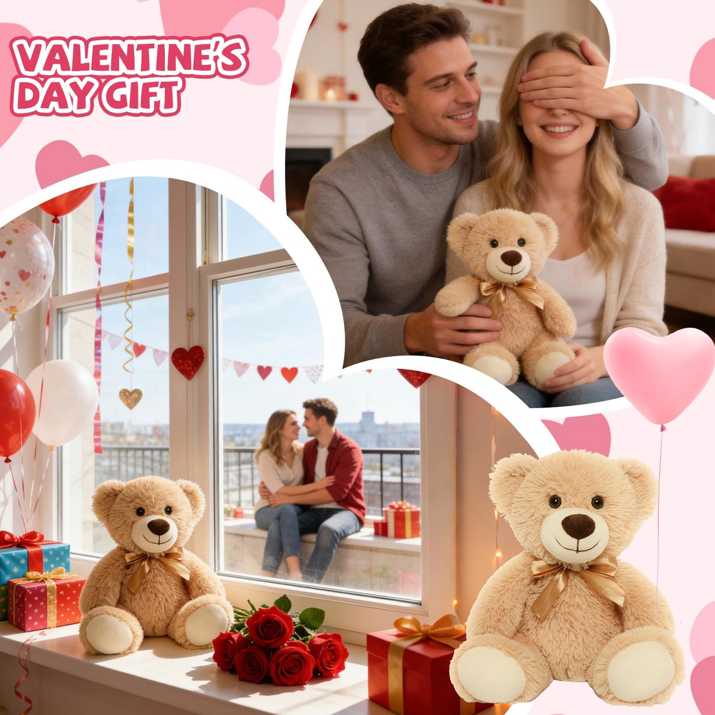 VYUSIT 6 Pcs Teddy Bear Plush Toys Bulk – 12.5-Inch Cuddly Centerpieces for Parties