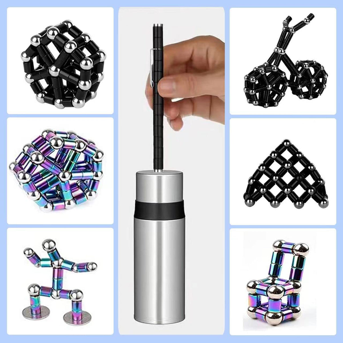 VYWmna Fidget Pen – Magnetic Deformation Pen for Focus, Stress Relief, Colorful Desk Toy