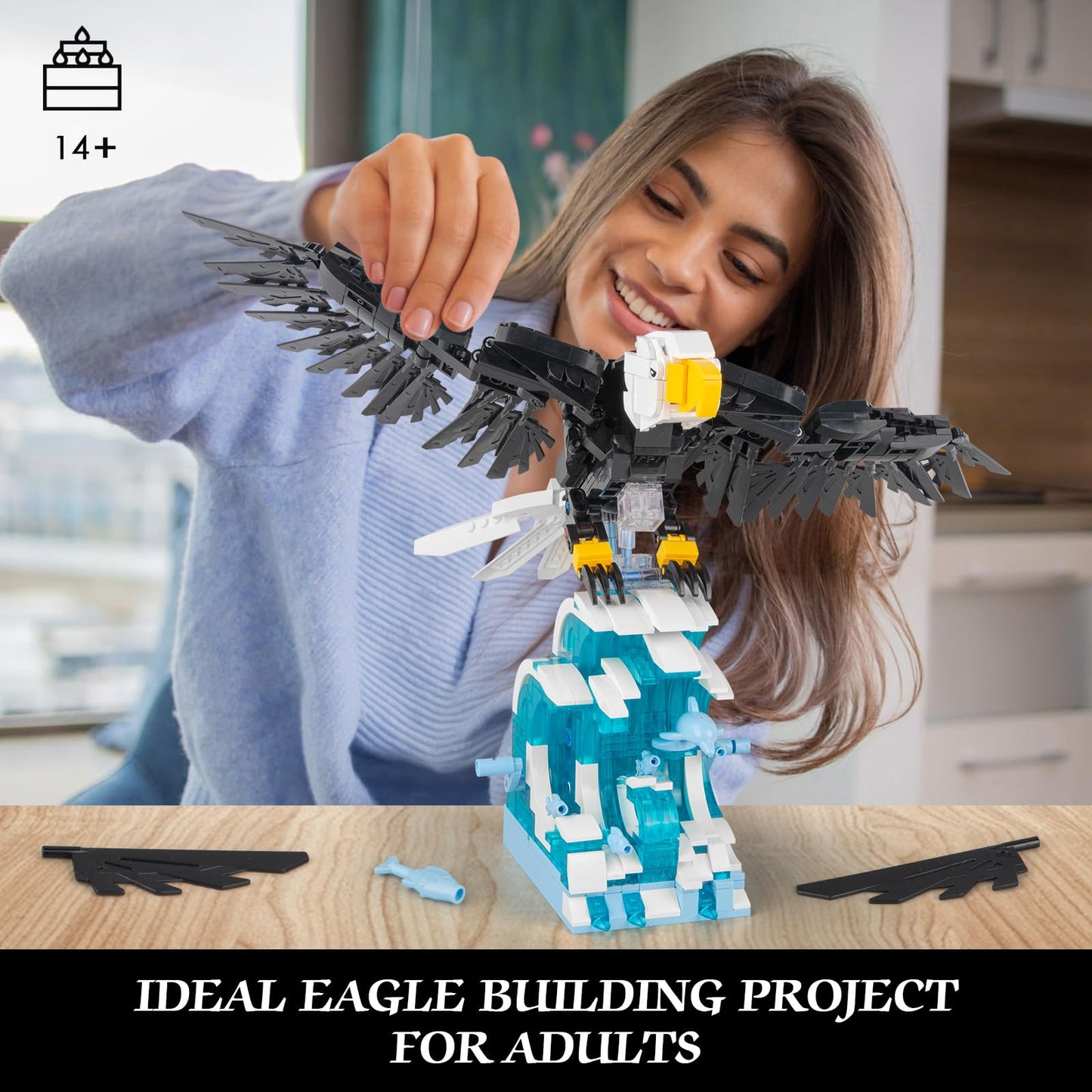 Vziimo Ideas Eagle Building Set – 1018-Piece 2-in-1 Bird Model for Adults & Teens (Eagle & Owl)
