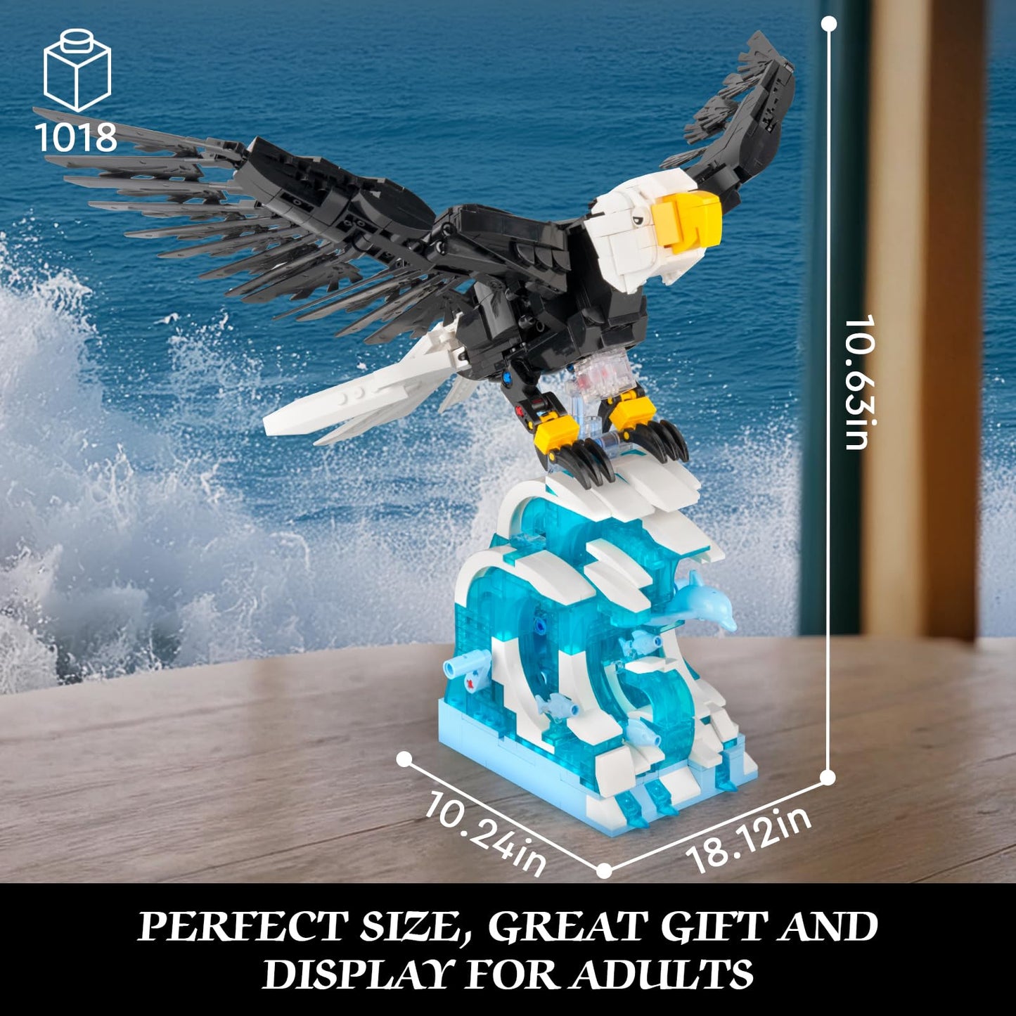 Vziimo Ideas Eagle Building Set – 1018-Piece 2-in-1 Bird Model for Adults & Teens (Eagle & Owl)