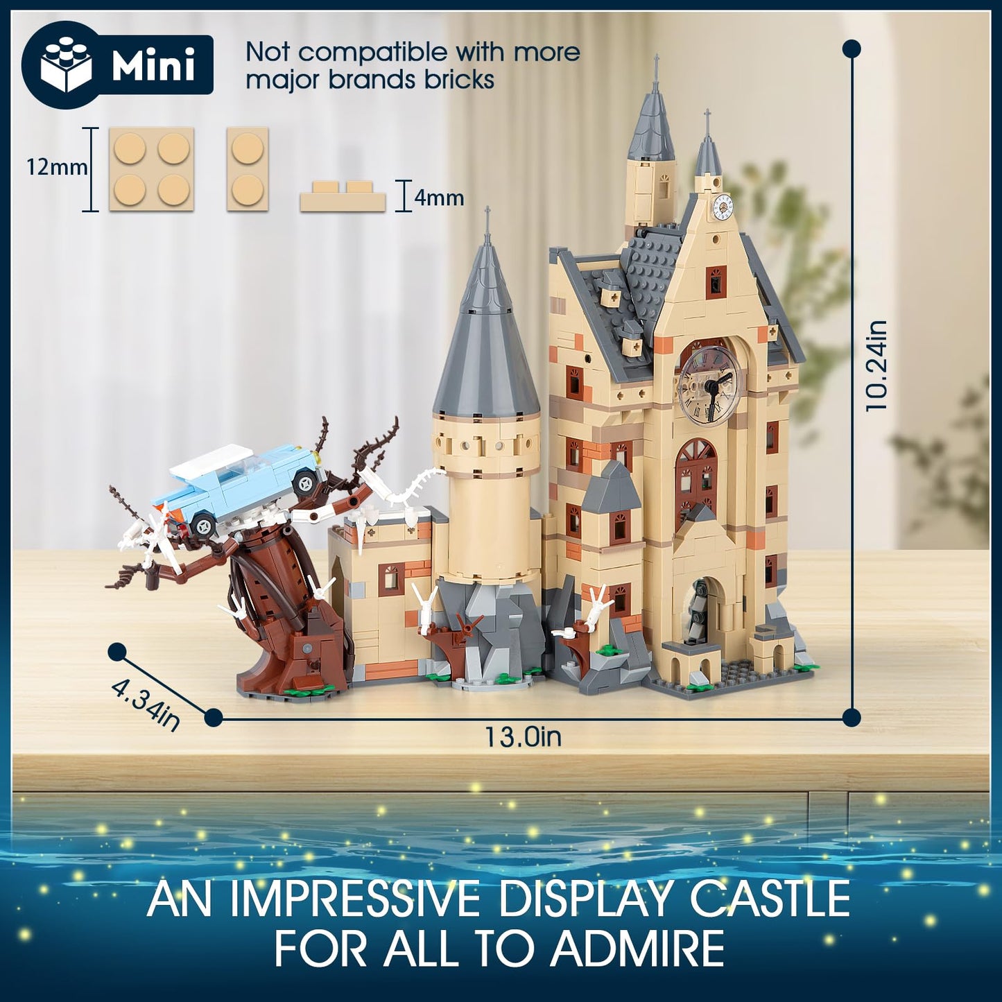Vziimo Magic Clock Tower Building Set | 1305-Piece Castle Mini Kit for Adults & Teens 14+