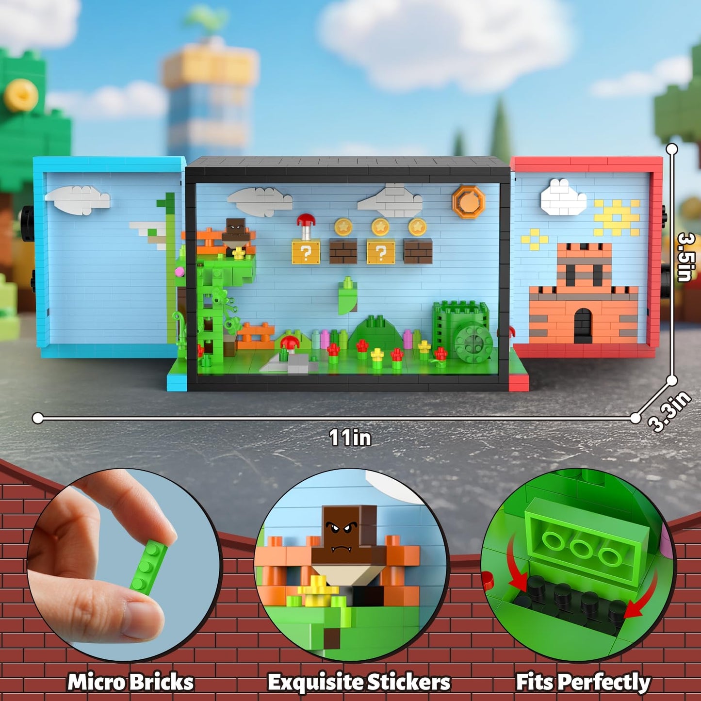 Vziimo Super Player Game Building Sets – 1528 Pieces, Openable 3D Anime Scene