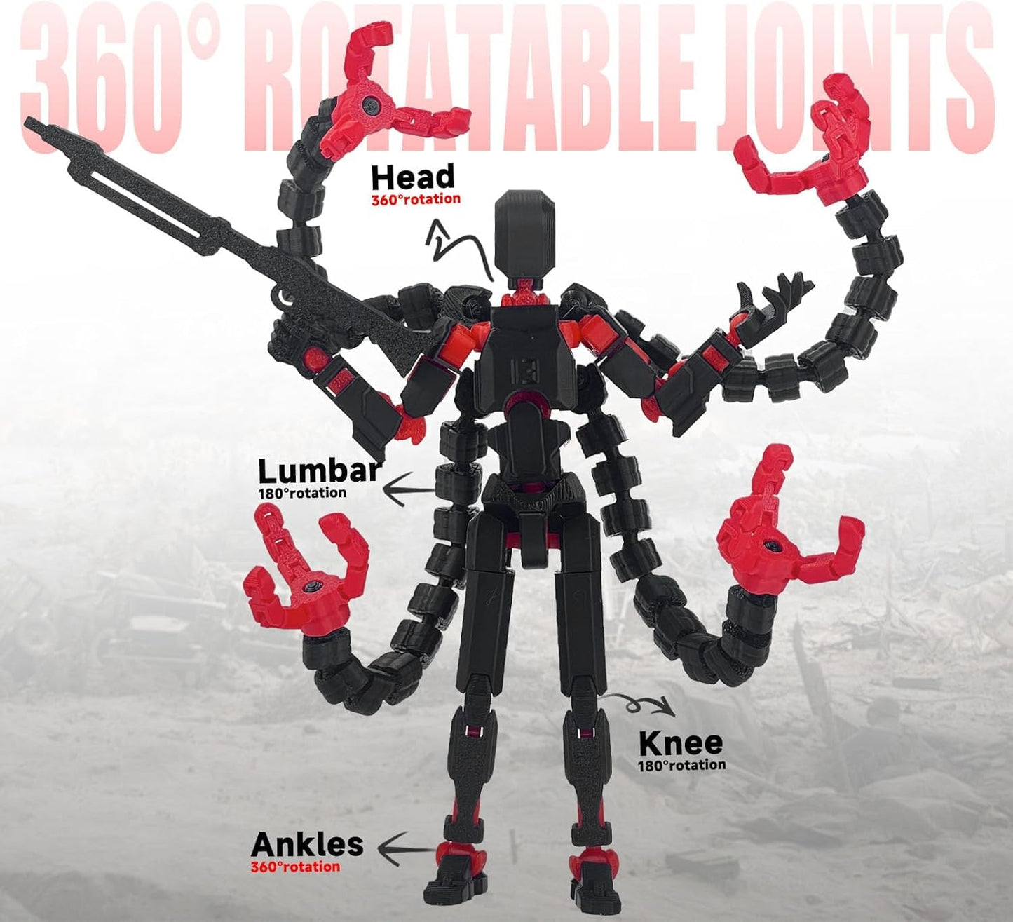 VZNYBL Titan13 Action Figure Set — Fully Assembled 7.2" Poseable Robot