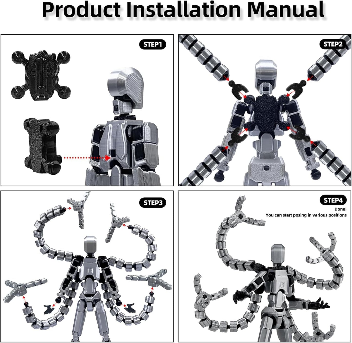 VZNYBL Titan13 Action Figure Set — Fully Assembled 7.2" Poseable Robot
