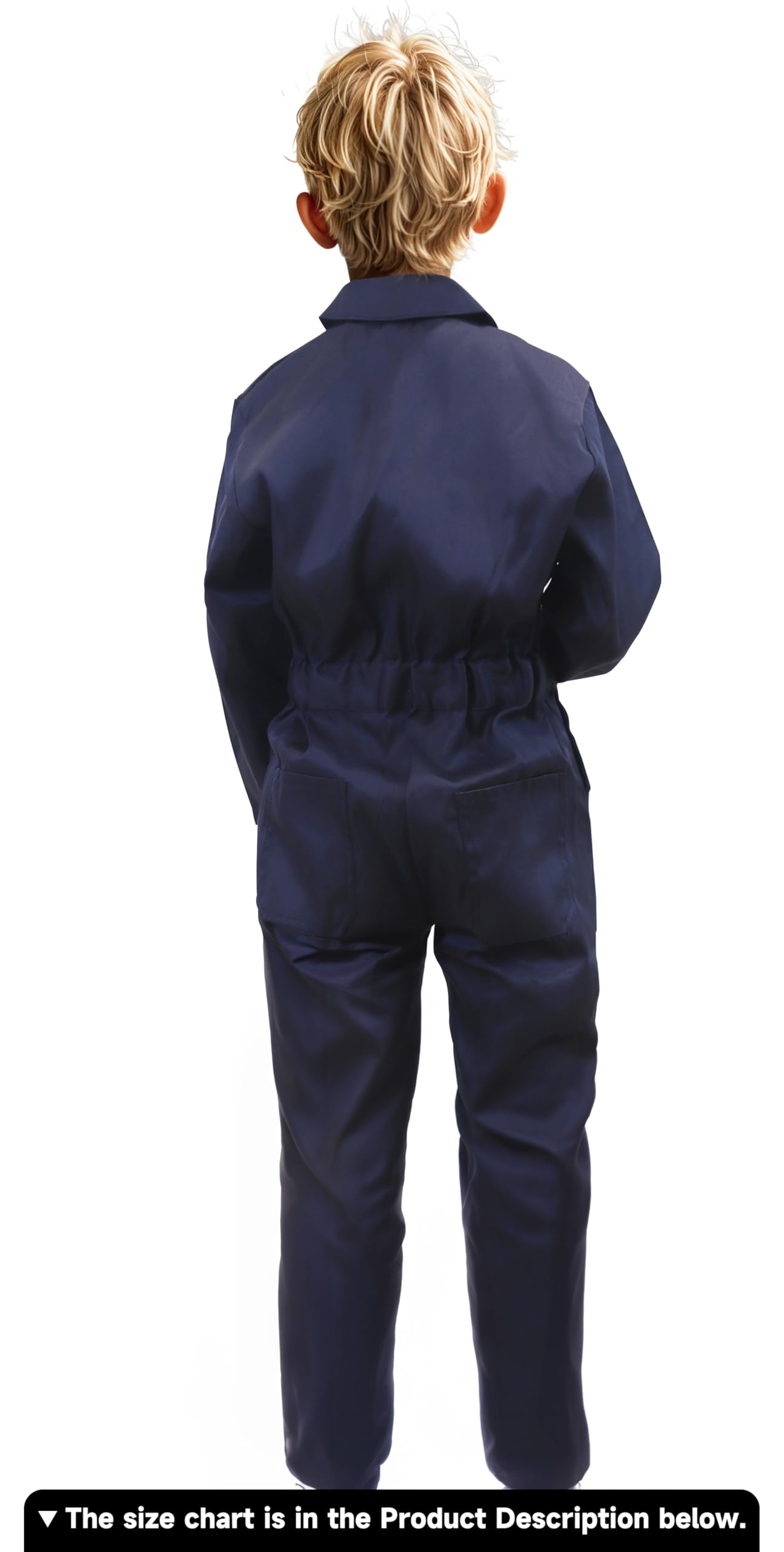VZQI Kids Coveralls Navy | Lightweight Mechanic Jump Suit for Boys | Halloween Costume