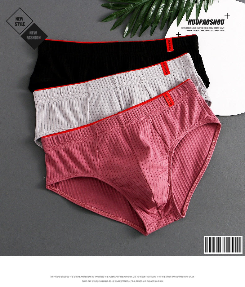 Trendy Men's Triangle Briefs - Breathable Cotton Underwear