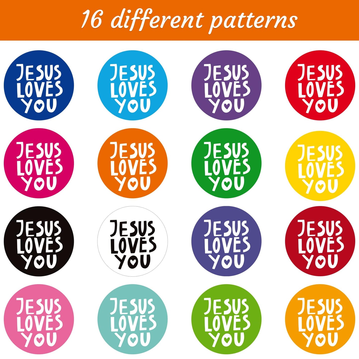W1cwey Jesus Love You Stickers - 1000pcs Religious Sticker Roll for Journals, Gifts & Crafts