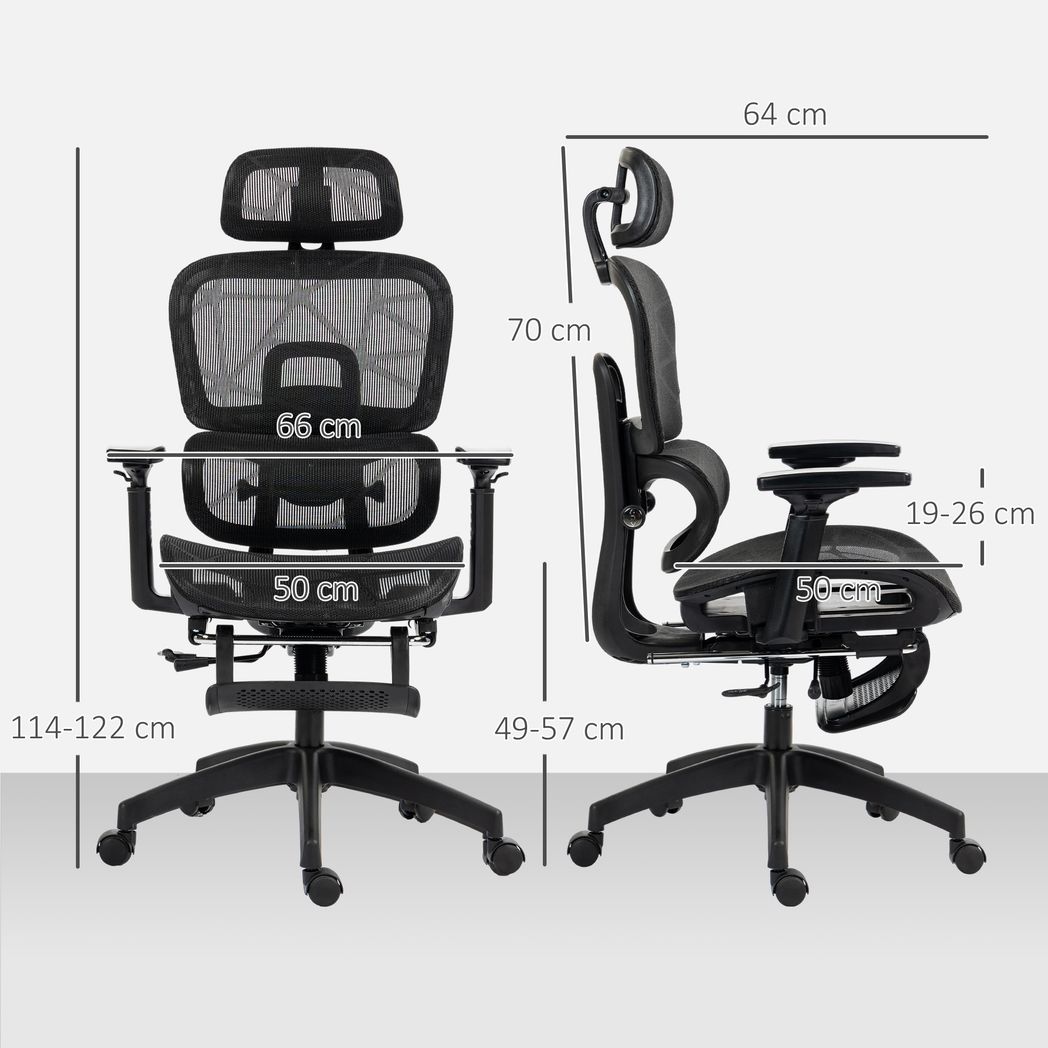 HOMCOM Ergonomic Office Chair Swivel Computer Chair with 3D Armrest