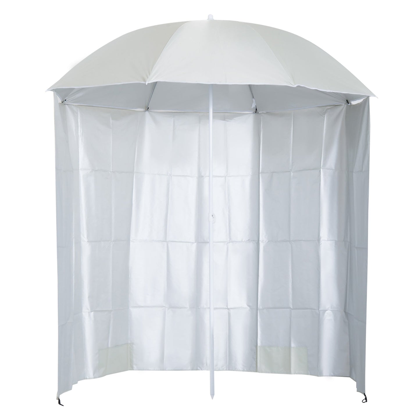 Outsunny 88" Arc 2.2M Fishing Umbrella Beach Parasol with Sides Brolly Shelter Canopy Shade with FREE Carry Bag