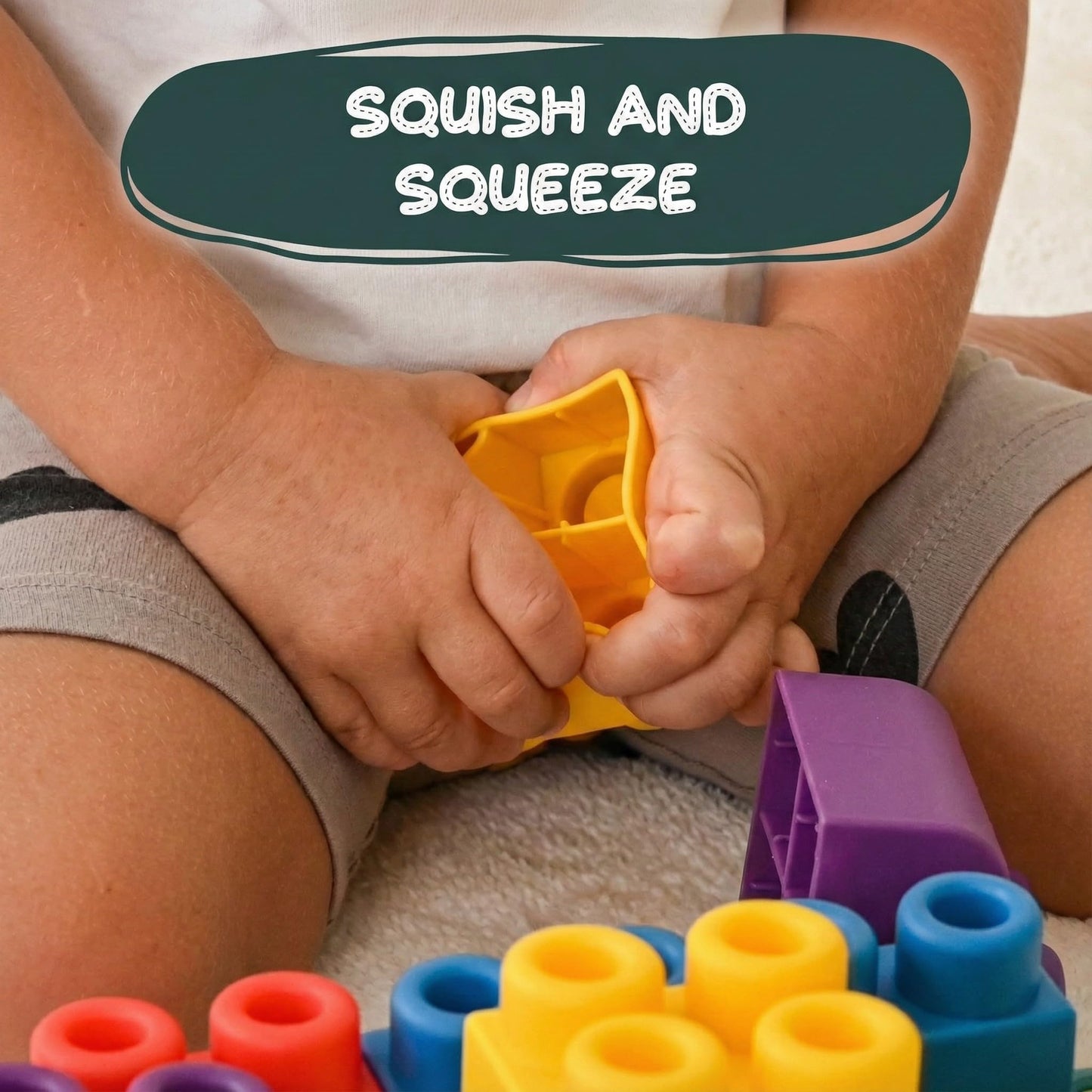 WaBee Baby Big Soft Building Blocks for Toddlers 1-3 | 20-Piece Mega Blocks with Booklet