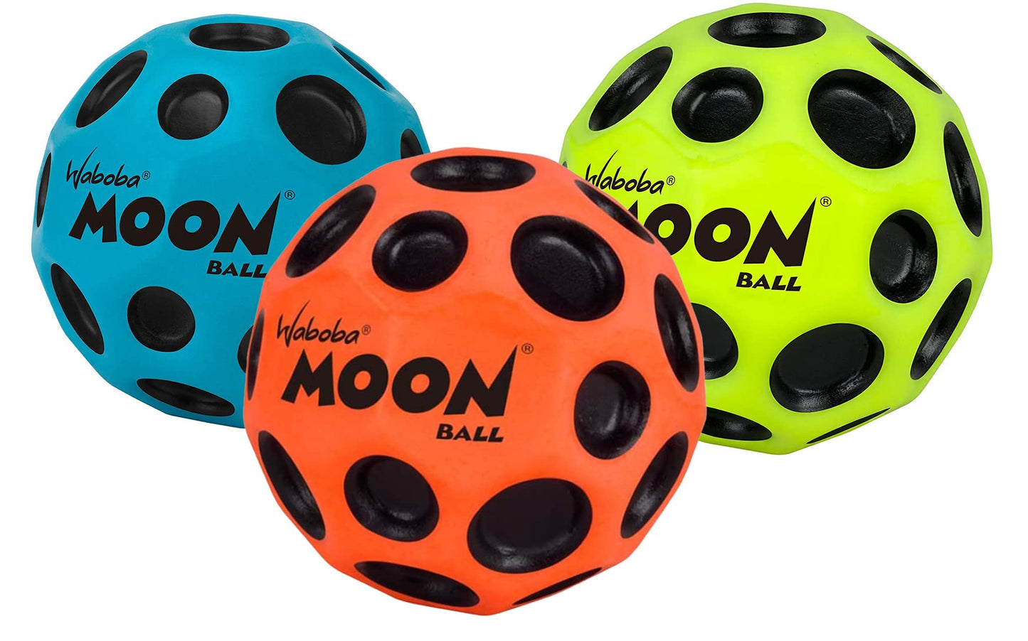 Waboba Moon Ball Three Pack - High Bounce, Colorful, Non-Toxic