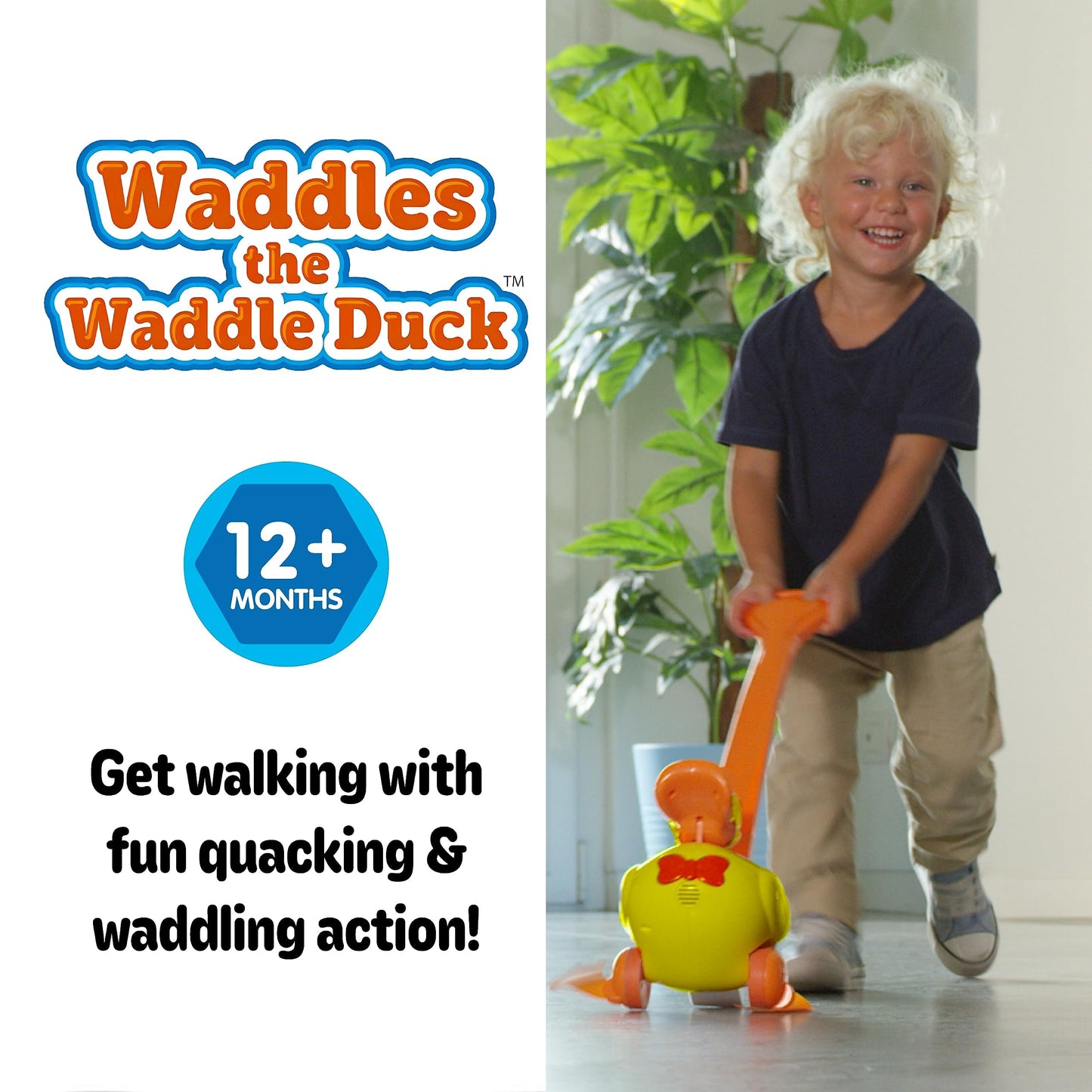 Waddles the Waddle Duck Push Toy for 1-3 Year Olds – Quacking, Waddling, No Batteries