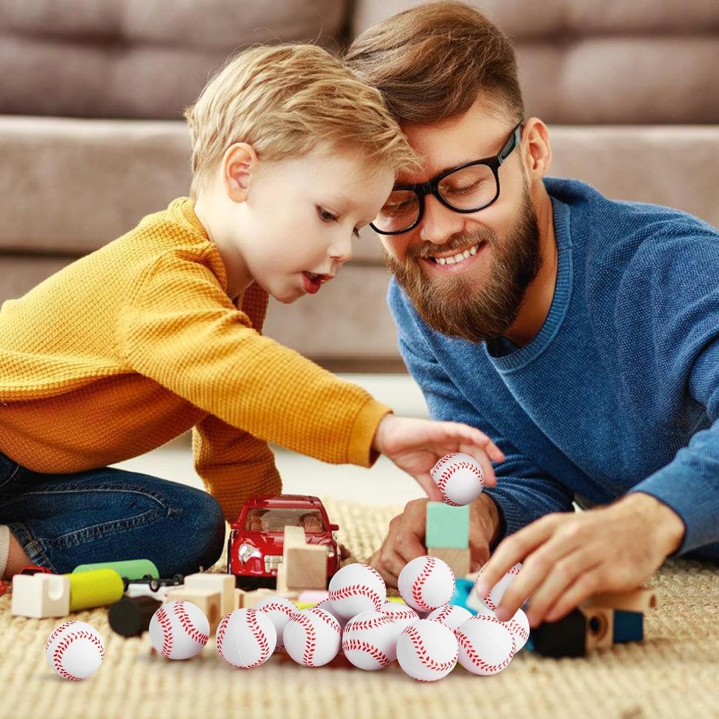 Waenerec Mini Baseball Stress Balls – 20 Pack Foam Squeeze Toys for Kids & Adults