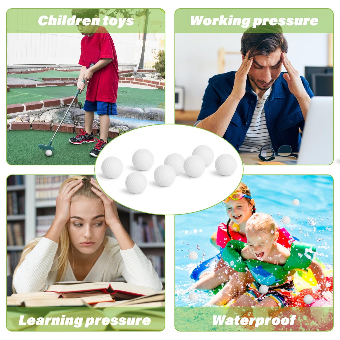Waenerec Mini Golf Ball Stress Ball – 20 Pack Squeezable Foam Toys for Kids & Parties