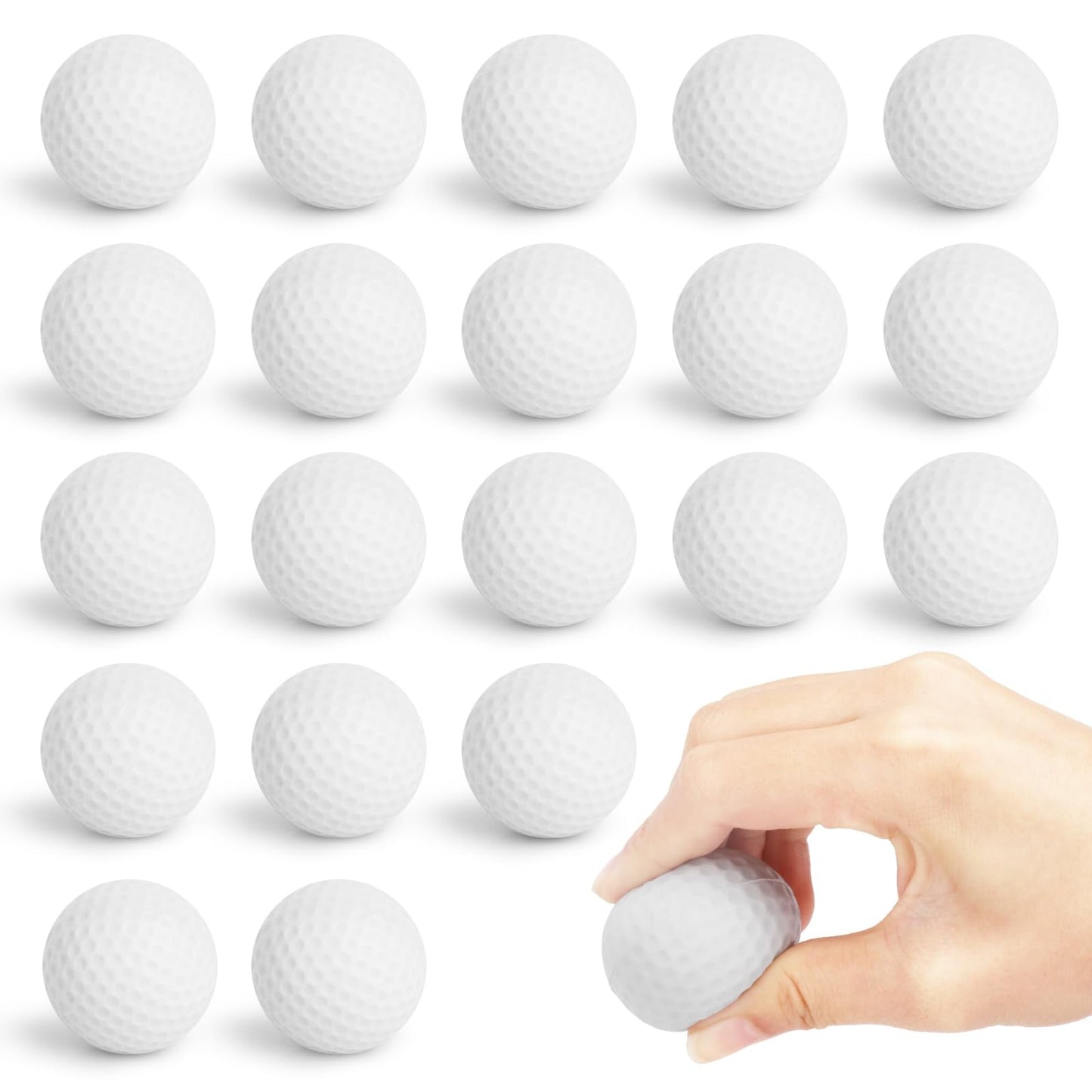 Waenerec Mini Golf Ball Stress Ball – 20 Pack Squeezable Foam Toys for Kids & Parties