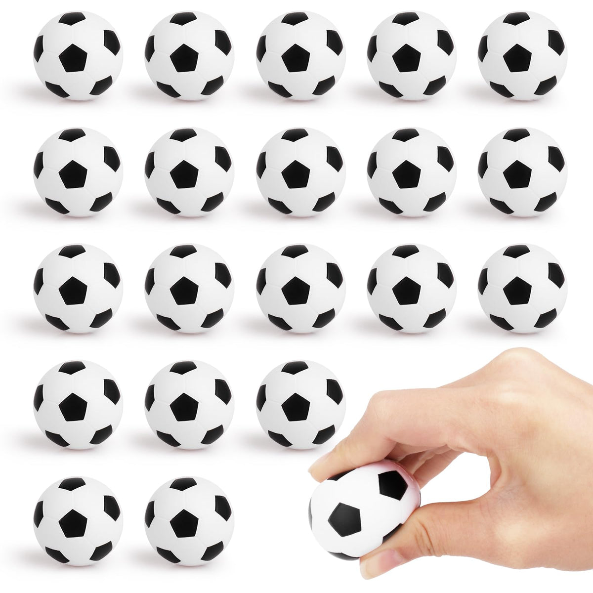 Waenerec Mini Soccer Stress Balls 20-Pack – Foam Squeeze Toys