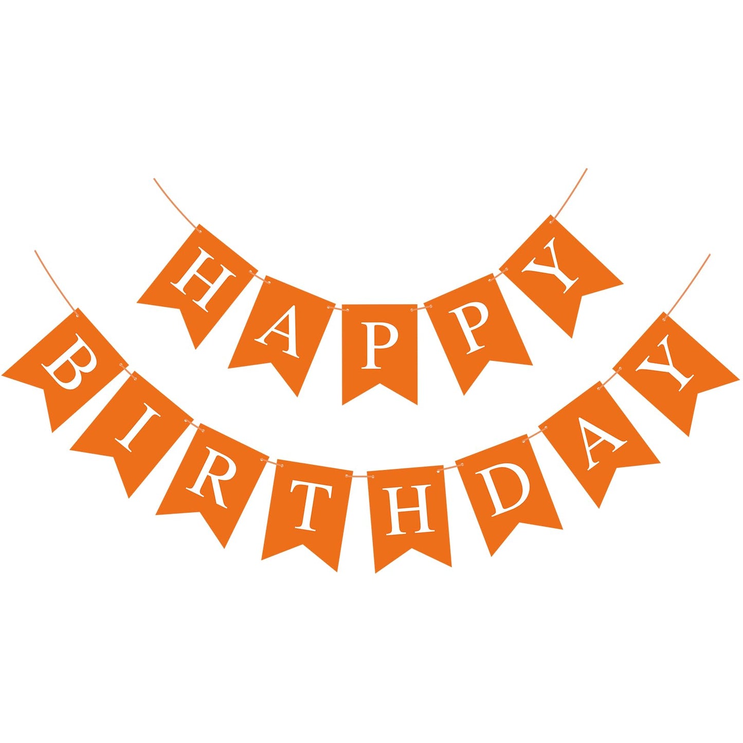 Waenerec Orange Birthday Banner – Happy Birthday Garland for Any Age | Eco-Friendly & Reusable