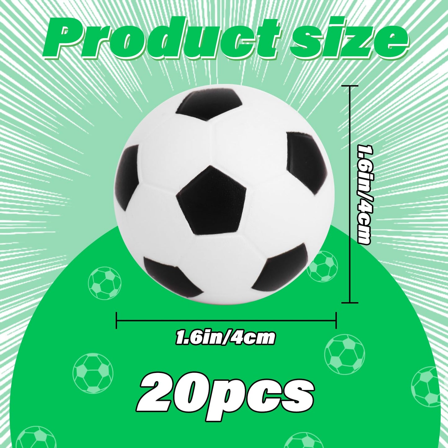 Waenerec Mini Soccer Stress Balls 20-Pack – Foam Squeeze Toys